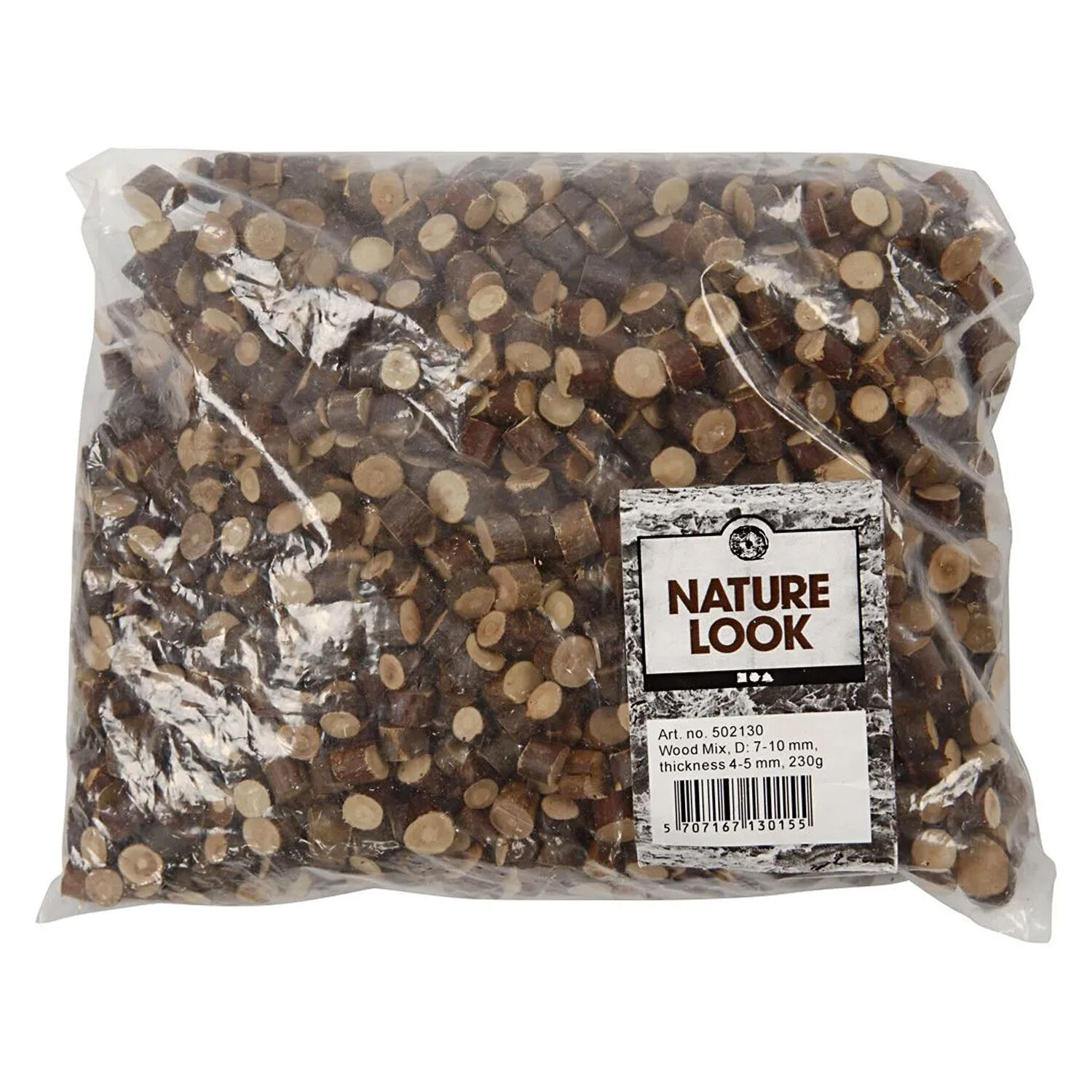 NEU Mini Holzscheiben Mix, � 7-10 mm, St�rke 4-5 mm, 230 g