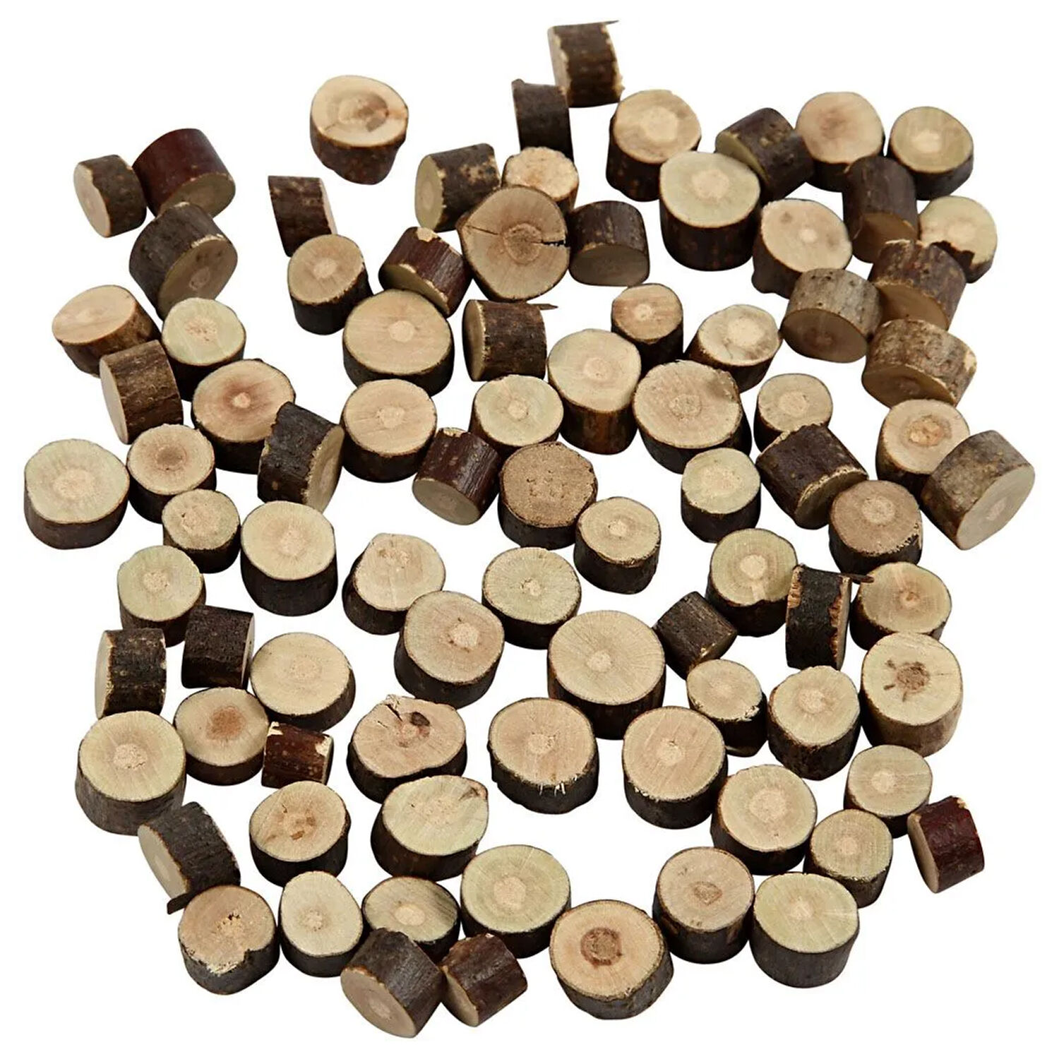 NEU Mini Holzscheiben Mix, � 7-10 mm, St�rke 4-5 mm, 230 g Bild 2