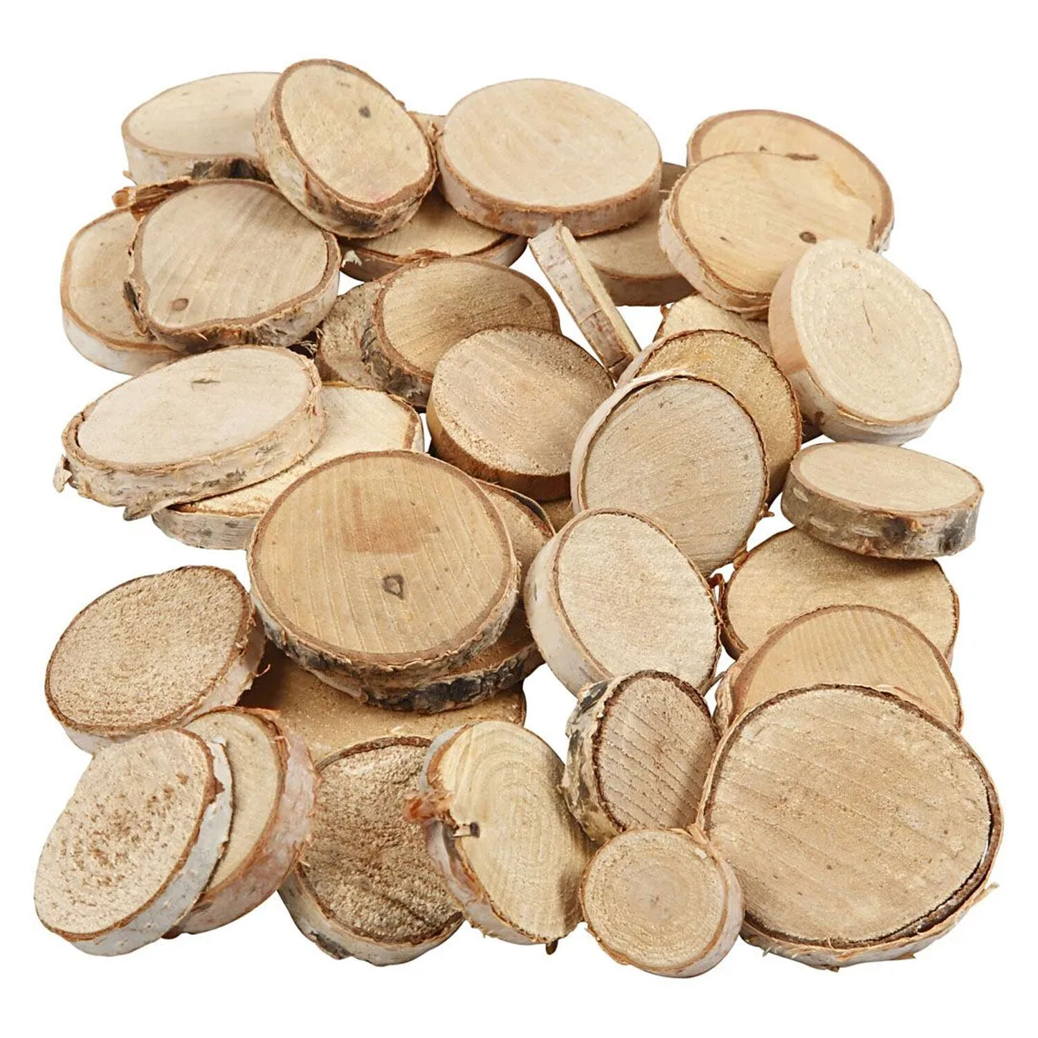 NEU Holzscheiben Mix, � 25-45 mm, St�rke 7 mm, 600 g Bild 2