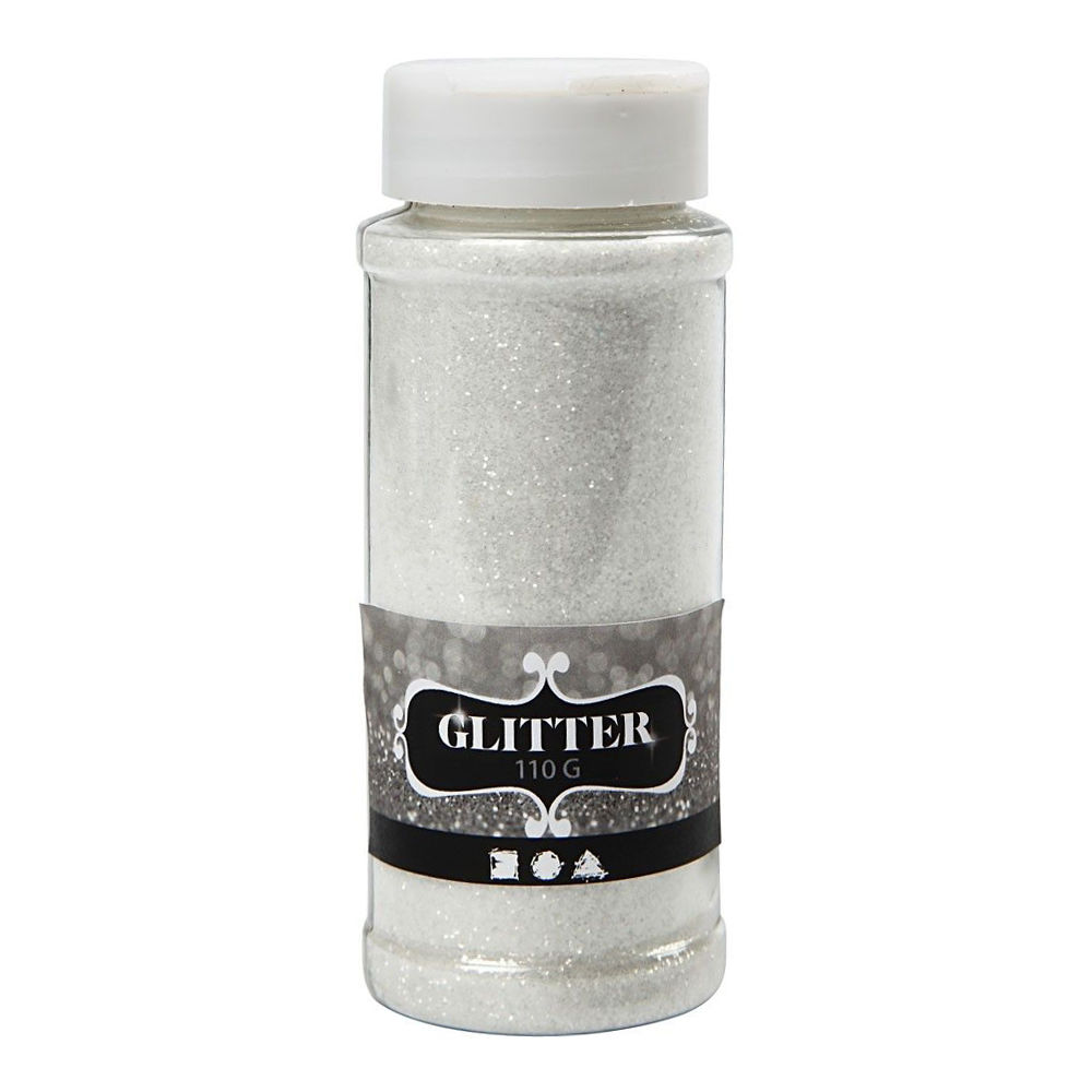 SALE Glitterdose, 110g, Wei�