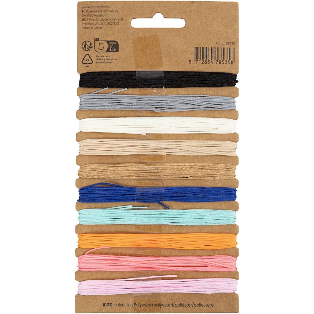 Polyesterschnur, Dicke 0,6 mm, Sortierte Farben, 10x4 m Bild 2