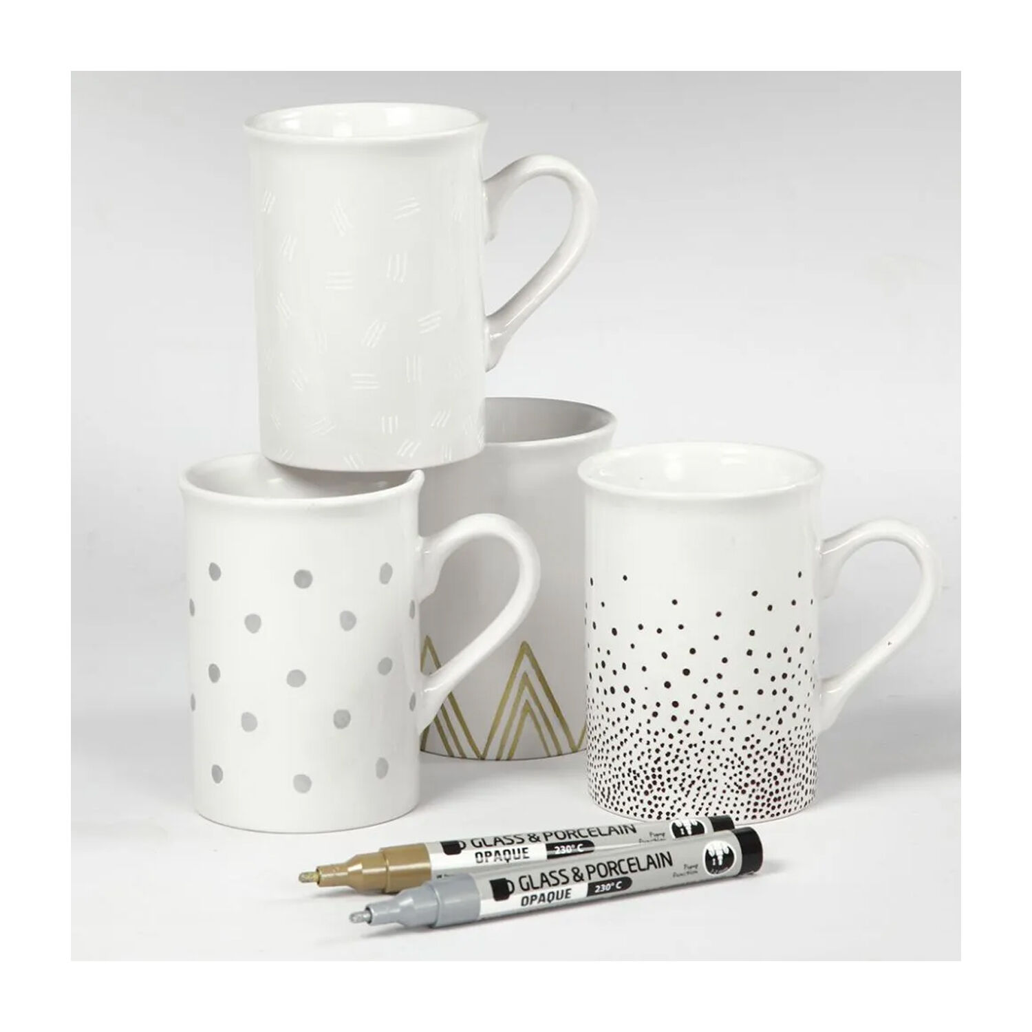 NEU Porzellanbecher / Kaffebecher, Wei�, H 10 cm, � 7,4 cm, 2 Stk. Bild 3