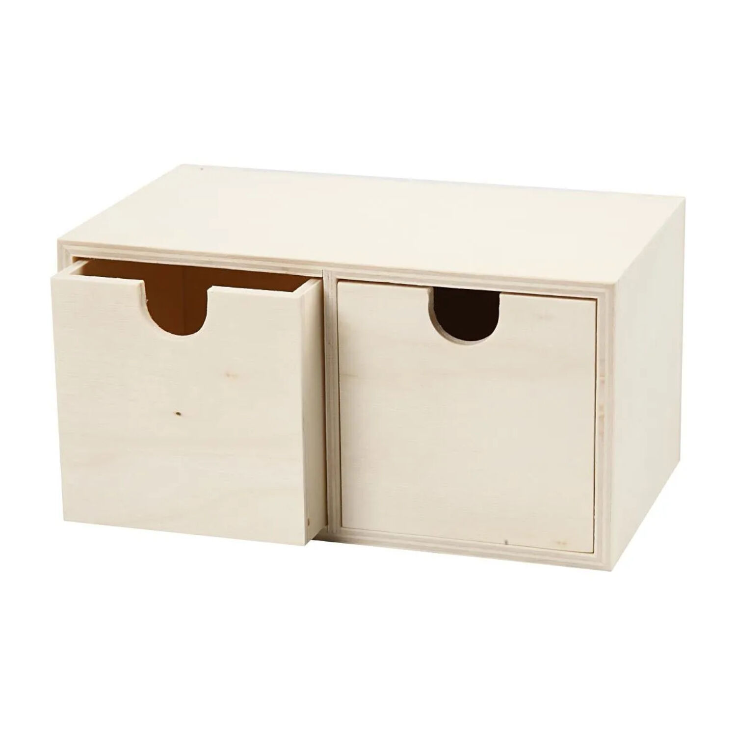 NEU Holzkasten mit 2 Boxen / Schubladenbox, Gr��e 9,2 x 17,7 cm, 1 St�ck