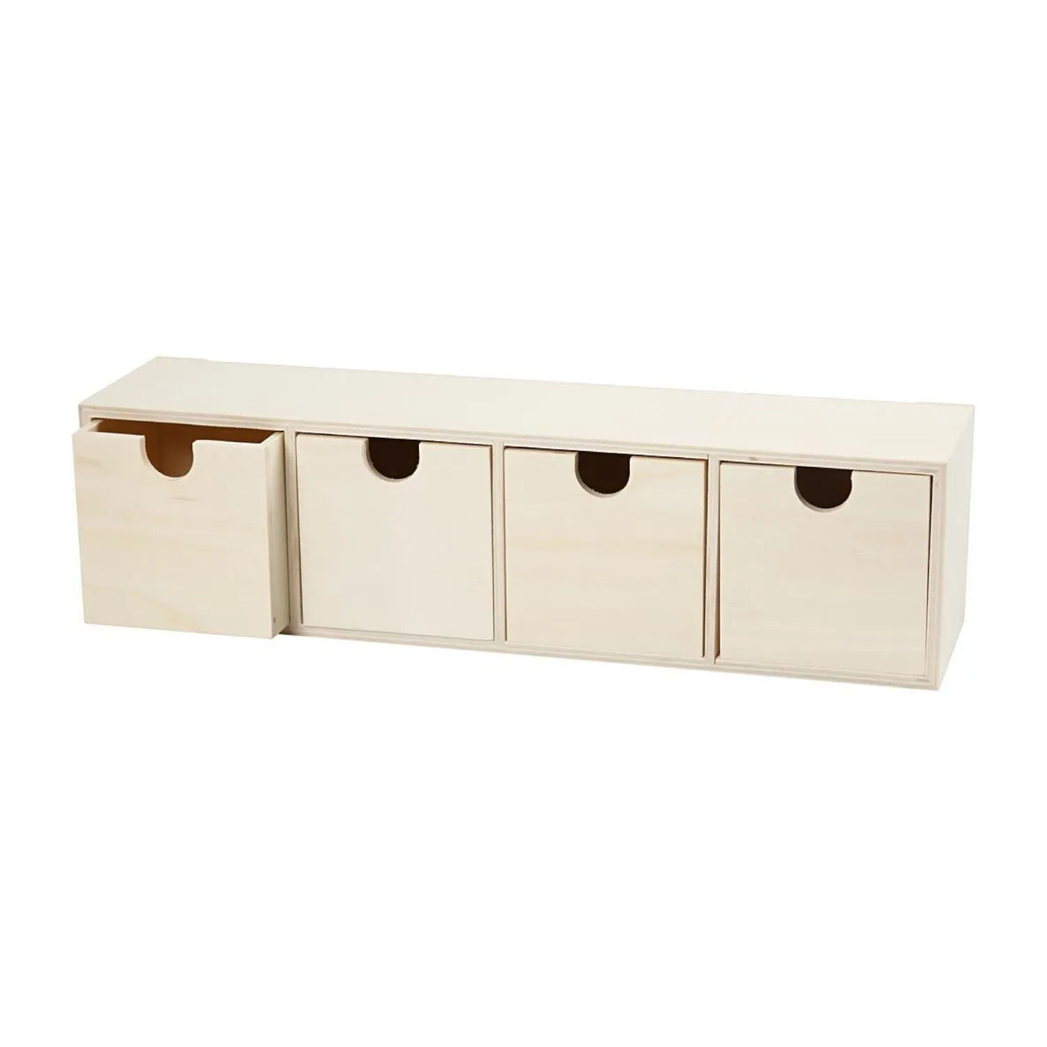 NEU Holzkasten mit 4 Boxen / Schubladenbox, Gr��e: 9,2 x 34,7 cm, 1 St�ck