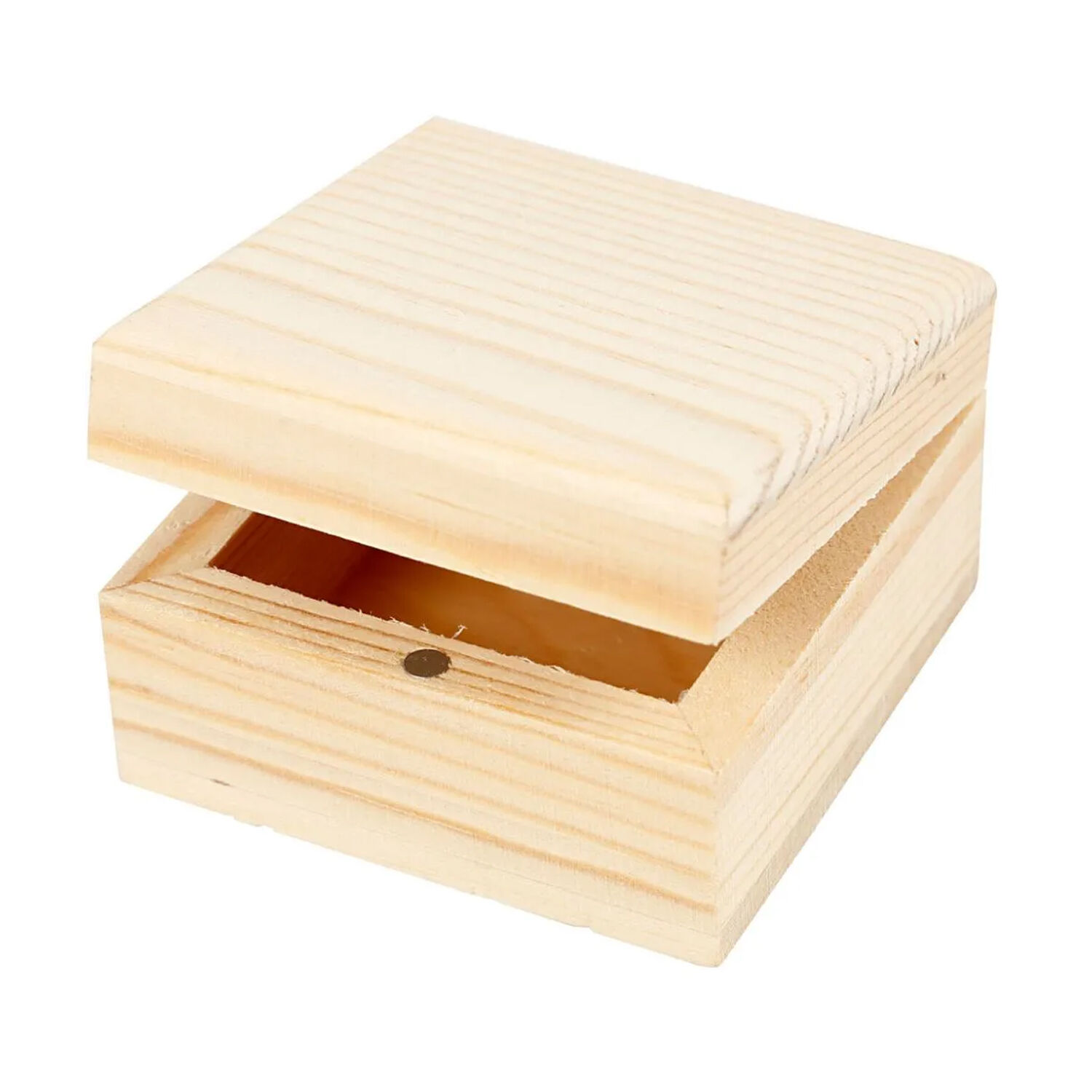 NEU Schmuckkasten aus Holz mit Magnetschlie�e, 6 x 6 x 3,5 cm, 1 St�ck