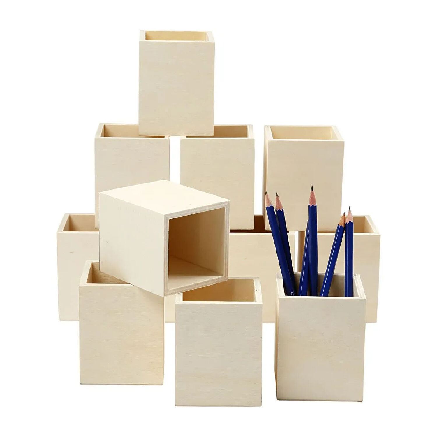 NEU Stifthalter aus Holz, 9,5 x 7,5 x 7,5 cm Bild 2