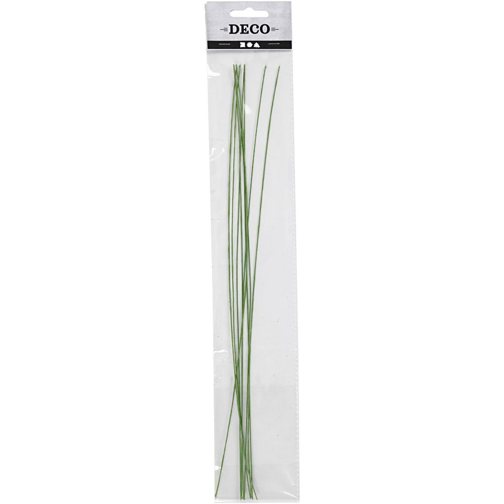 Blumendraht / St�tzdraht, L�nge 30 cm, Durchmesser 0,6 mm, Gr�n, 20 St�ck
