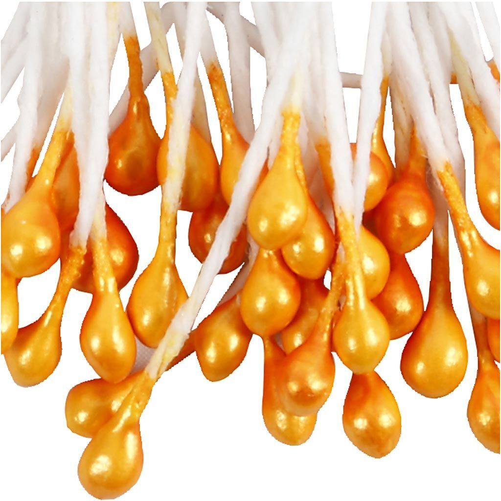 Bl�tenstaubbl�tter, L�nge 6,4 cm, Durchmesser 2 mm, Orange metallic, 100 St�ck Bild 3