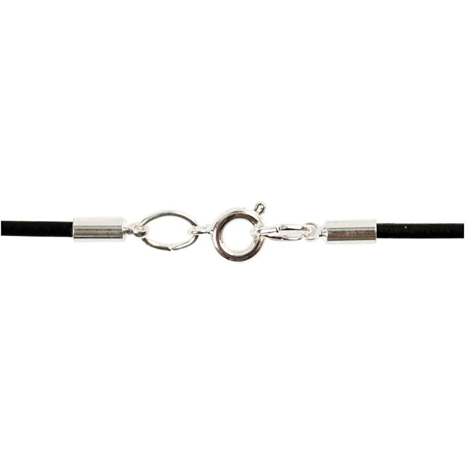 NEU Basis-Set Schmuckzubeh�r, silberfarben mit Lederband in schwarz Bild 2