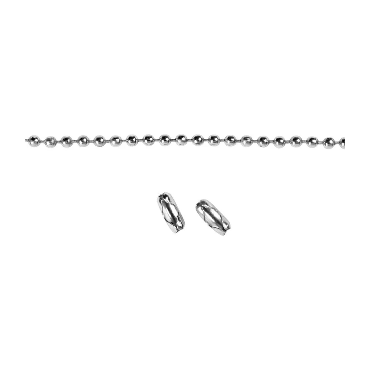 SALE Kugelkette mit 10 Verschl�ssen, silberfarben, 1,5 mm, 3 m Bild 2