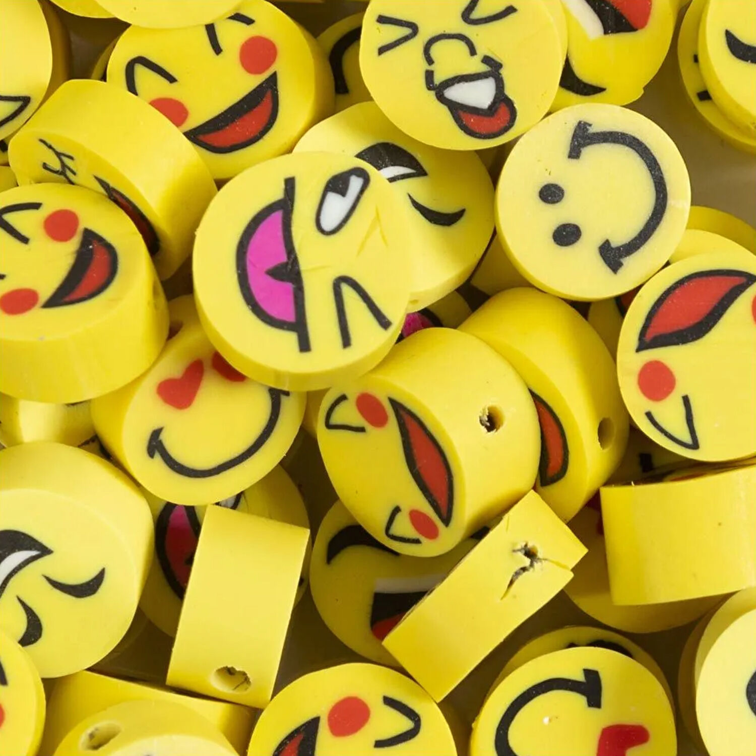 NEU Figurperlen, Smiley, � 10 mm, Lochgr��e 1,5 mm, 60 Stk. Bild 3