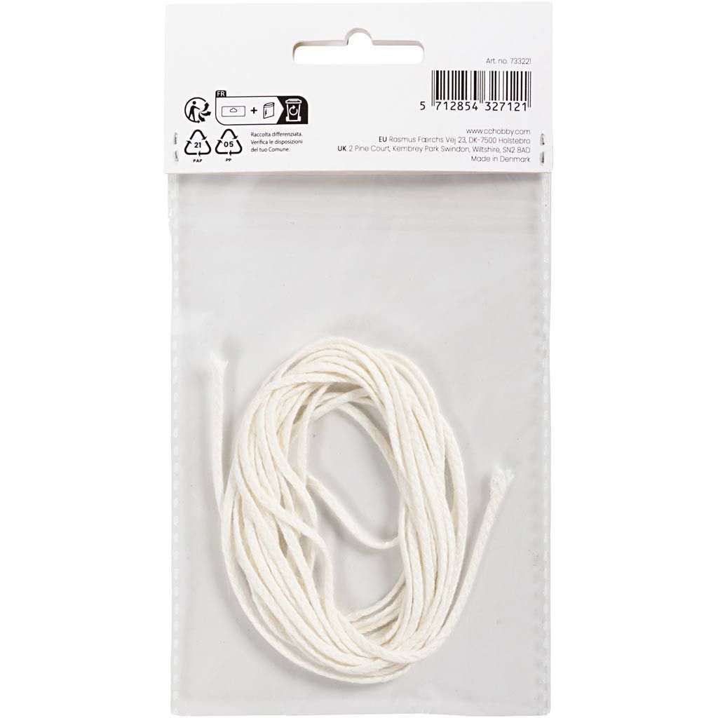 Docht f�r Kerzen aus Stearin, f�r geformte Kerzen (� 50�70�mm) , 100g, 3m Bild 2
