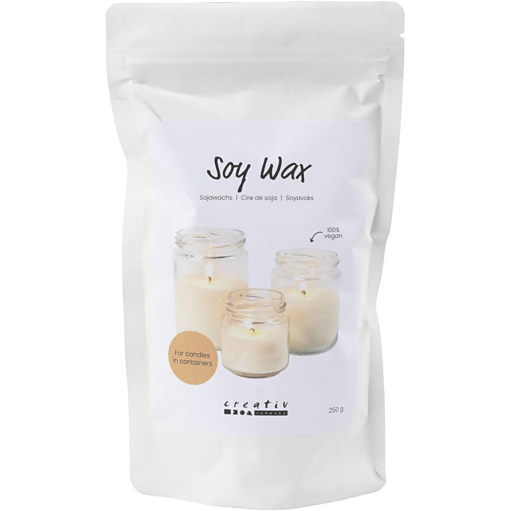 Sojawachs, F�r Kerzen in Beh�ltern, Creme, 250 g