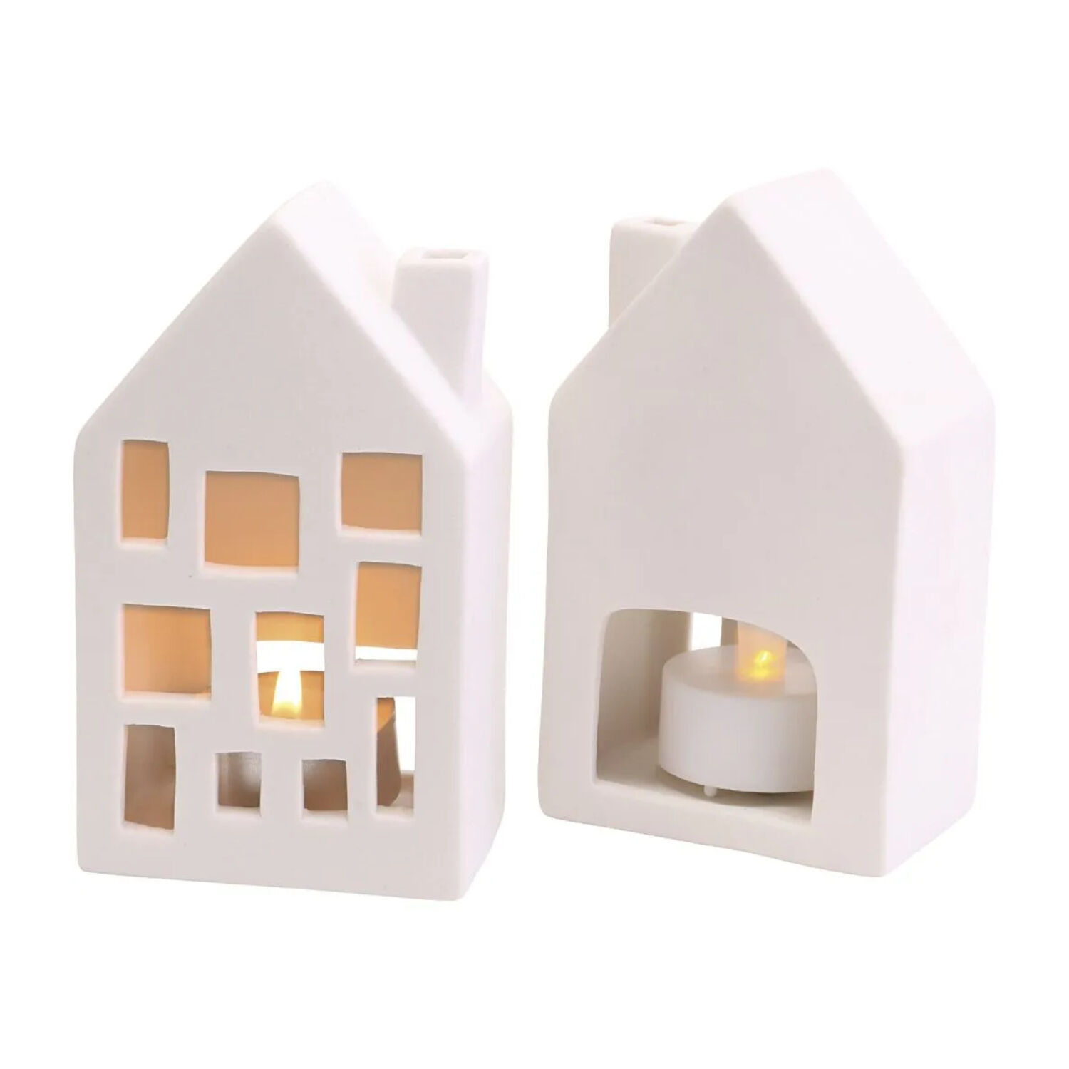 NEU Teelichth�uschen Terrakotta-Wei�, Gr��e: 5x7x12 cm, 1 St�ck