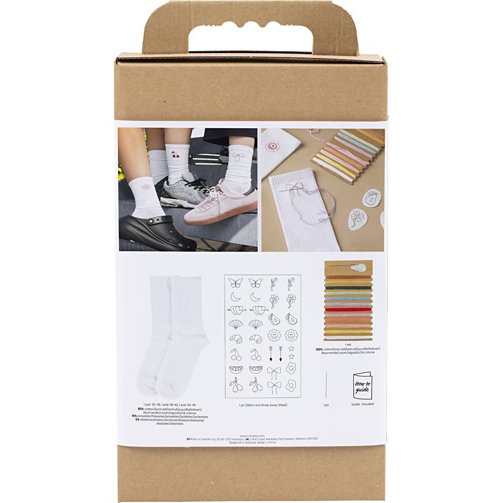 Kreativ Set Sticken, Socken, Wei� Bild 2