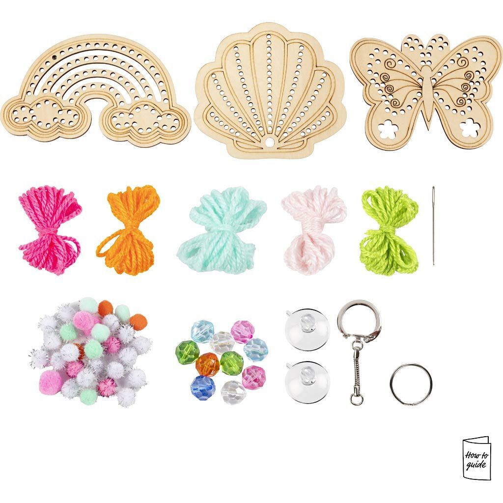 Kreativ Set Sticken, Schmetterling, Muschel, Regenbogen, Sortierte Farben Bild 3
