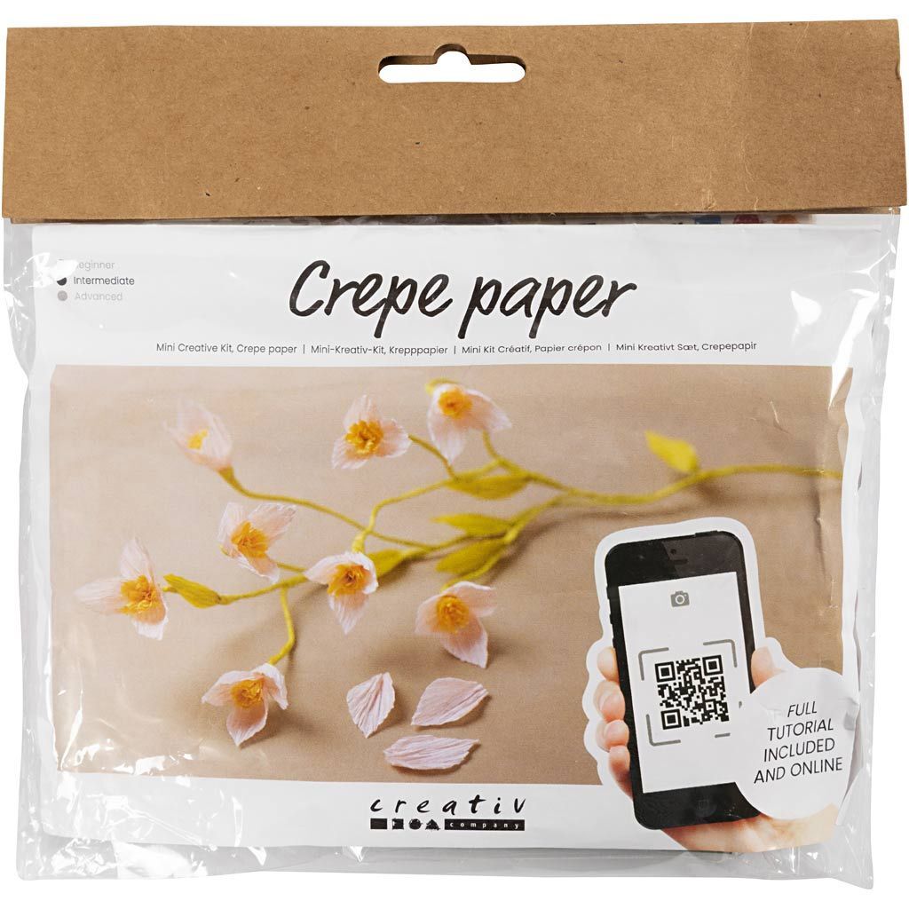 Kreativ Set Floristen-Krepppapier, Kirschzweig, Extrastarkes Krepp, 105 g