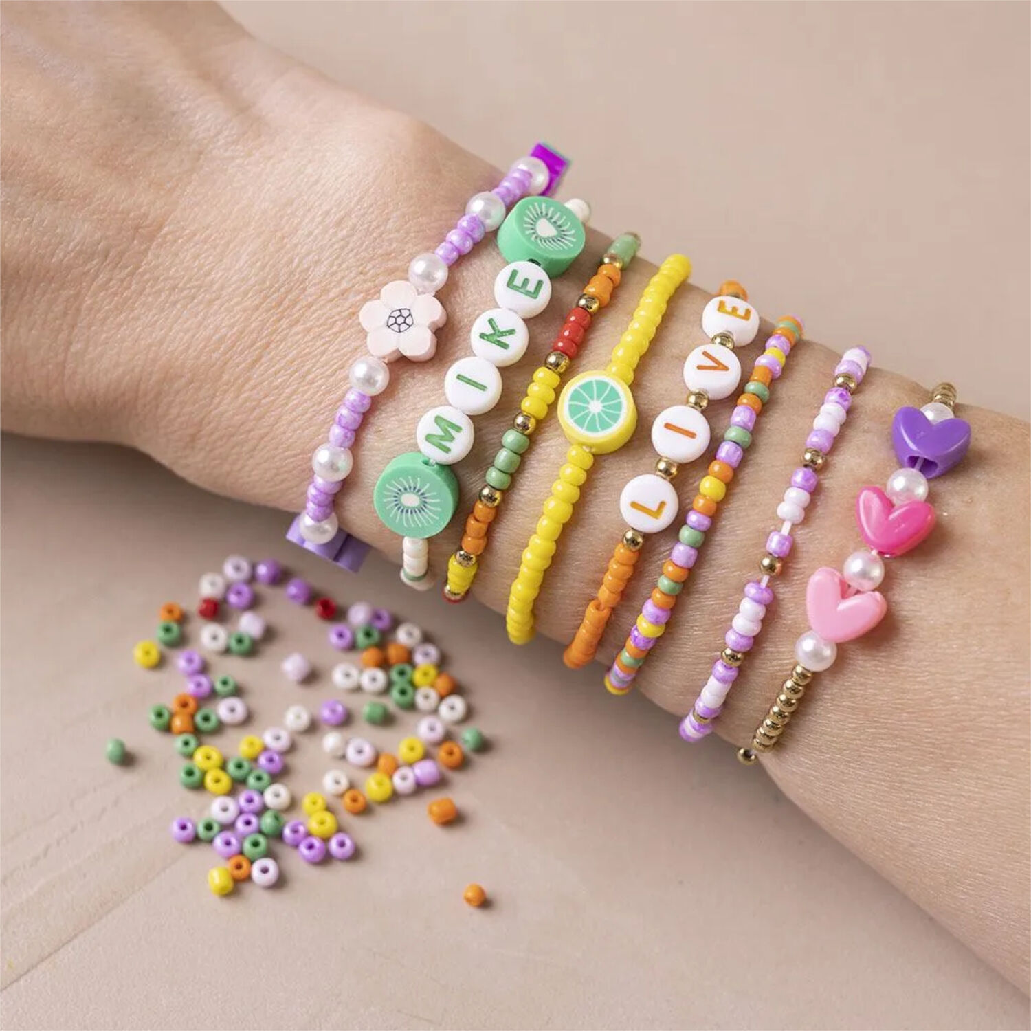 NEU Kreativ-Set Schmuck f�r Farbenfrohe Armb�nder, inkl. Material & Anleitung Bild 4