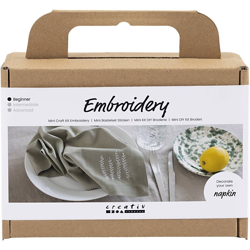 Kreativ Set Sticken, Serviette, Staubgr�n