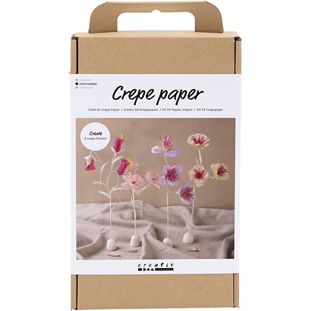Kreativ Set Floristen-Krepppapier, Blumen, Pastellfarben