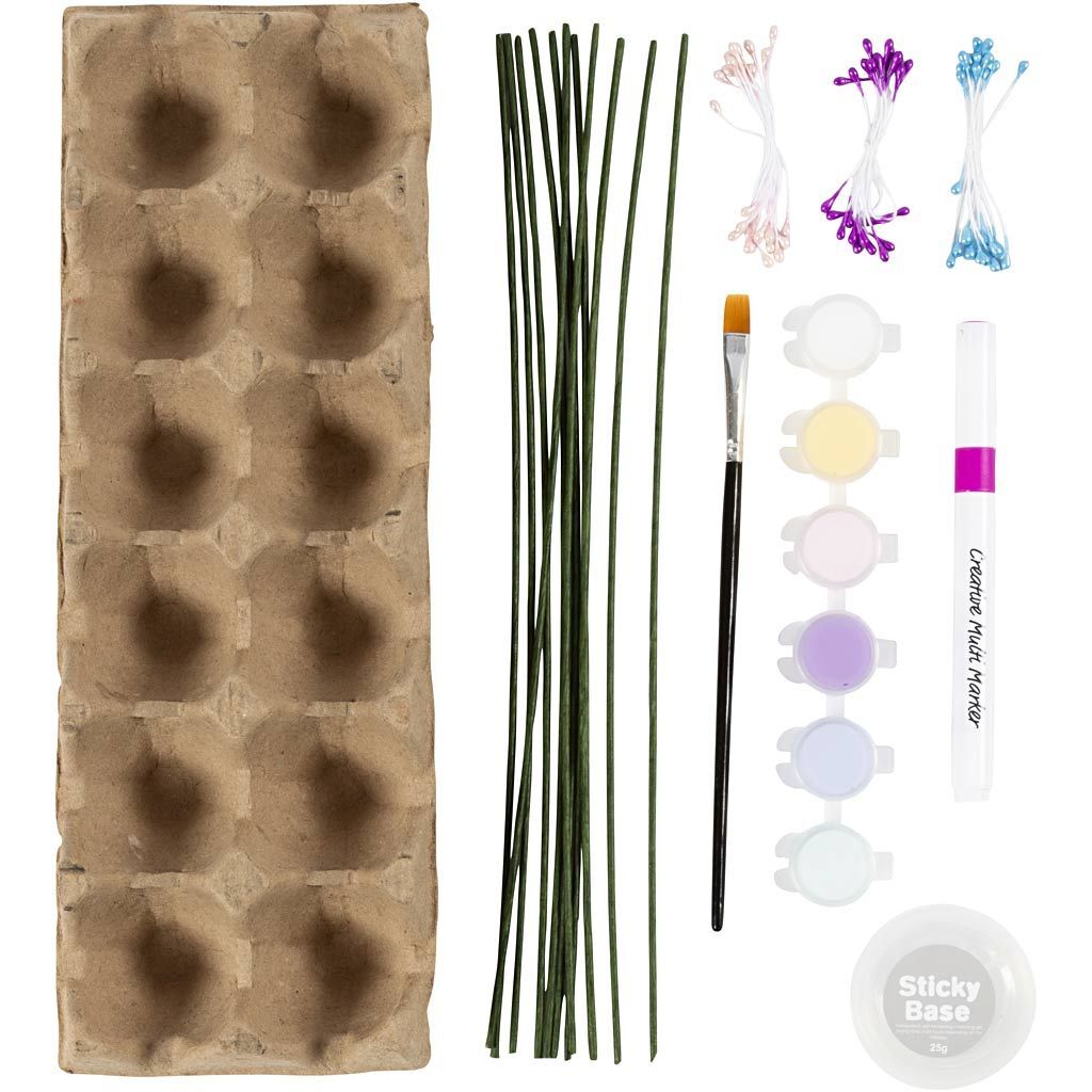 Kreativ Set Eierkarton-Blumen, Pastellfarben Bild 3