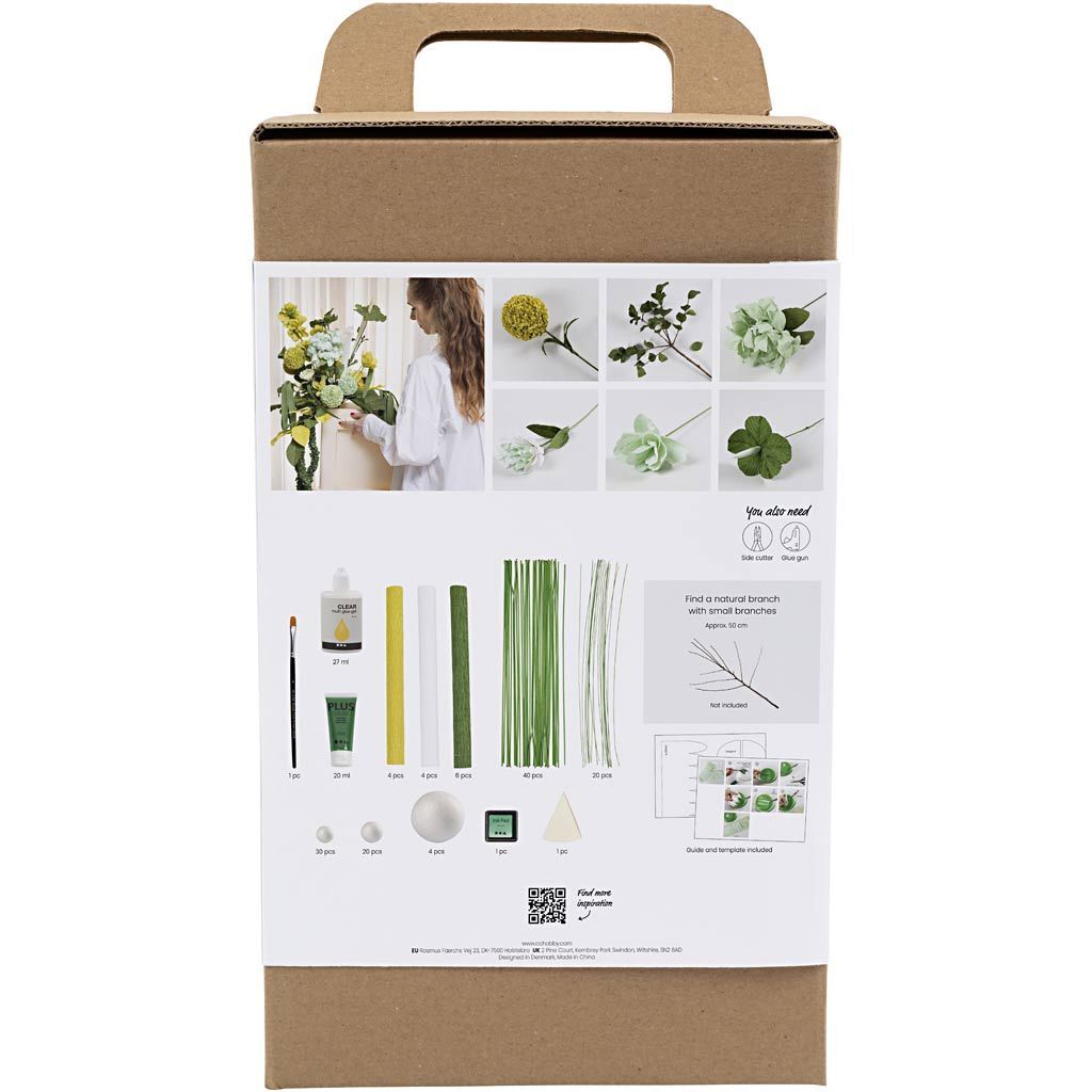 Maxi Kreativ Set Floristen-Krepppapier, Blumenstrau�, Hellgr�n, Dunkelgr�n, Pastellgr�n, Wei� Bild 2