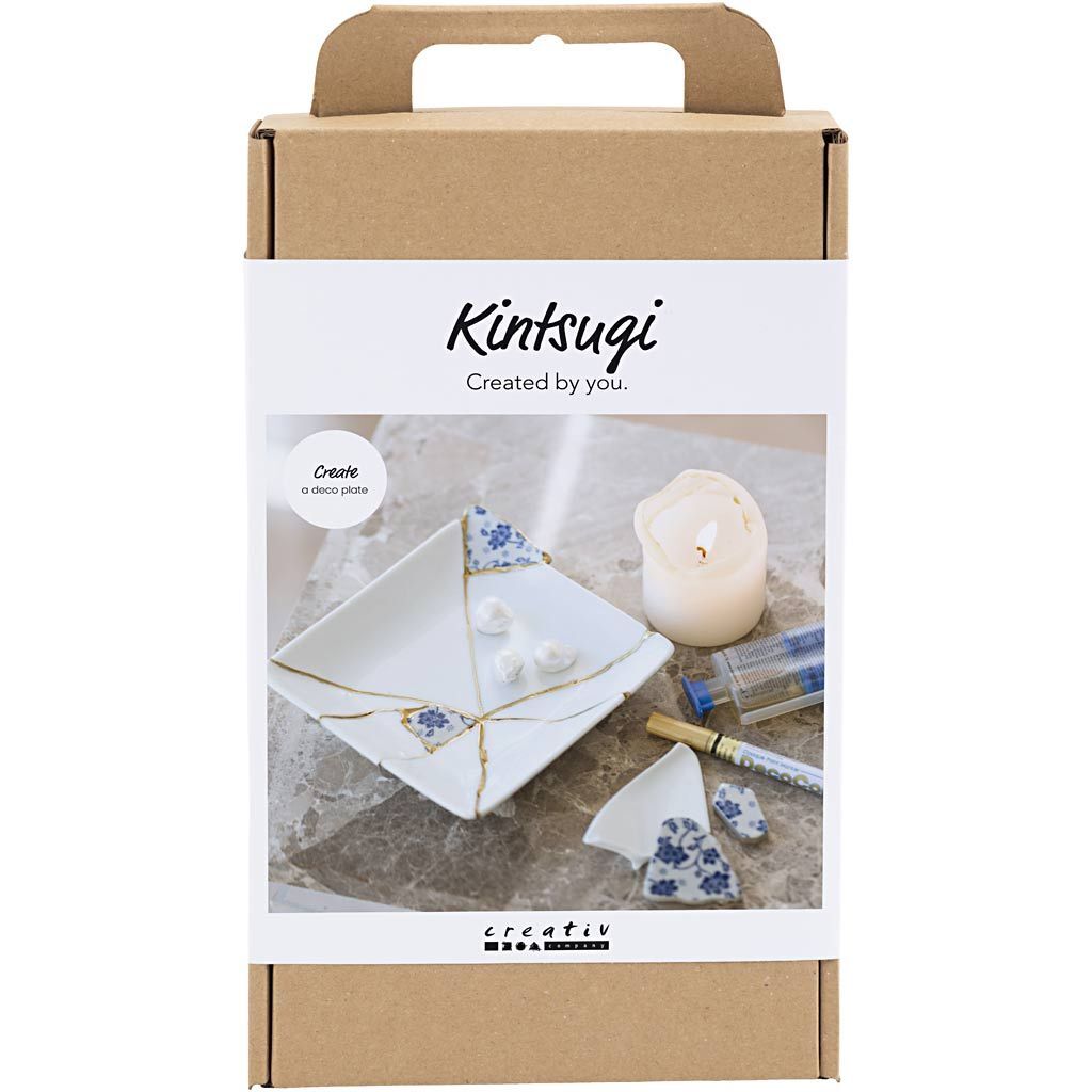 Kreativ Set Kintsugi, Schale, Blau, Gold, Wei�