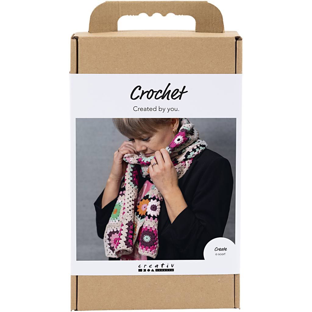 Kreativ Set H�keln, Schal, Creme, Warme Farben