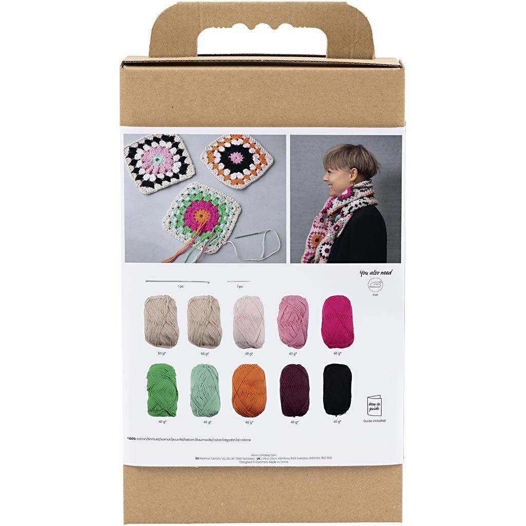 Kreativ Set H�keln, Schal, Creme, Warme Farben Bild 2