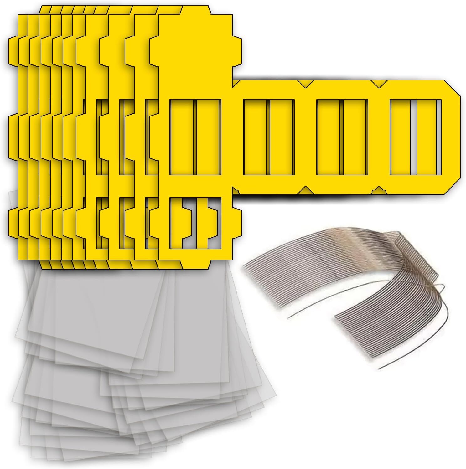 NEU Laternen Bastelset Eckig Gelb, 10 gelbe Rohlinge, 10 B�gel, 25x Transparentpapier 22x51 cm
