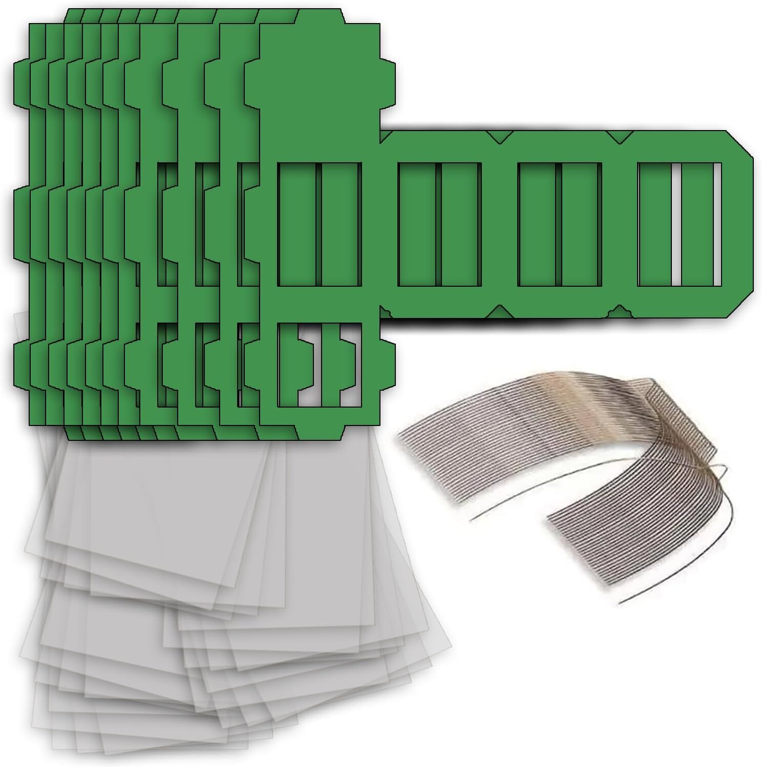 NEU Laternen Bastelset Eckig Gr�n, 10 gr�ne Rohlinge, 10 B�gel, 25x Transparentpapier 22x51 cm