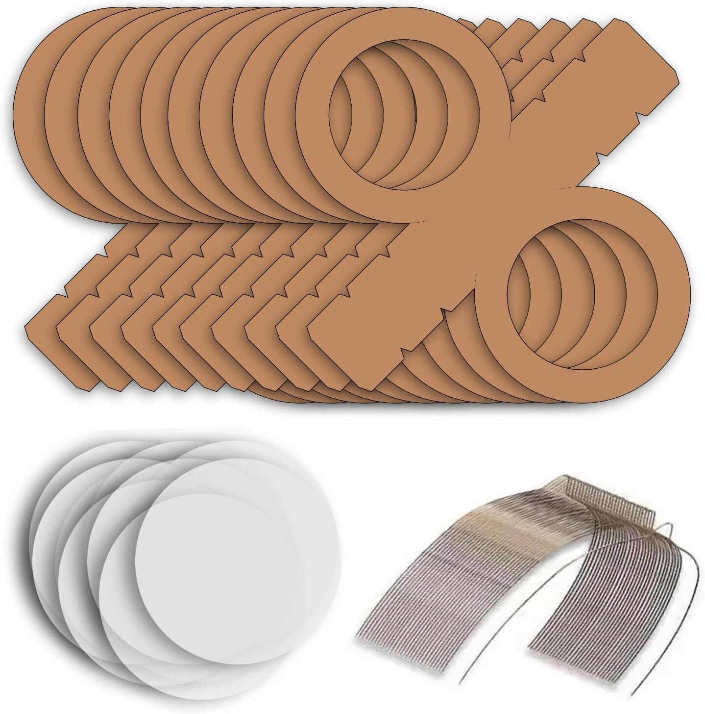NEU Laternen-Set Kraftkarton, 10 runde Laternen-Rohlinge, 10 B�gel & 20 runde Laternenzuschnitte