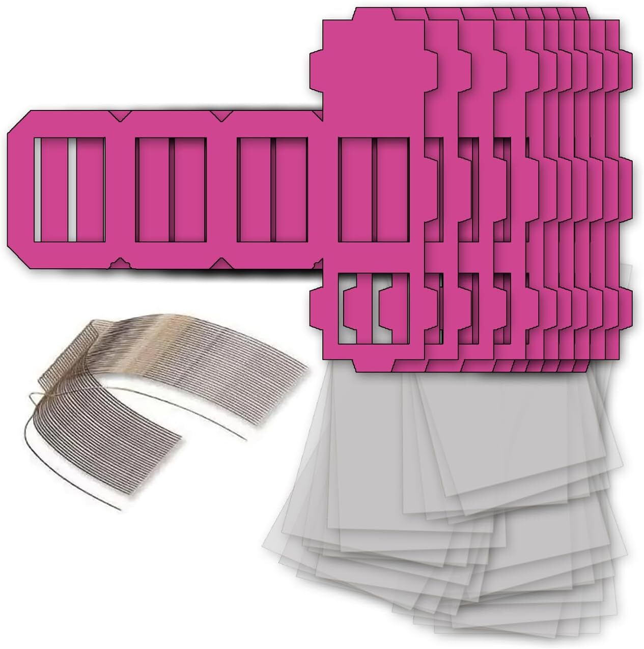 NEU Laternen Bastelset MINI Eckig Pink, 10 pinke Rohlinge, 10 B�gel, 25x Transparentpapier 15,5x37 cm