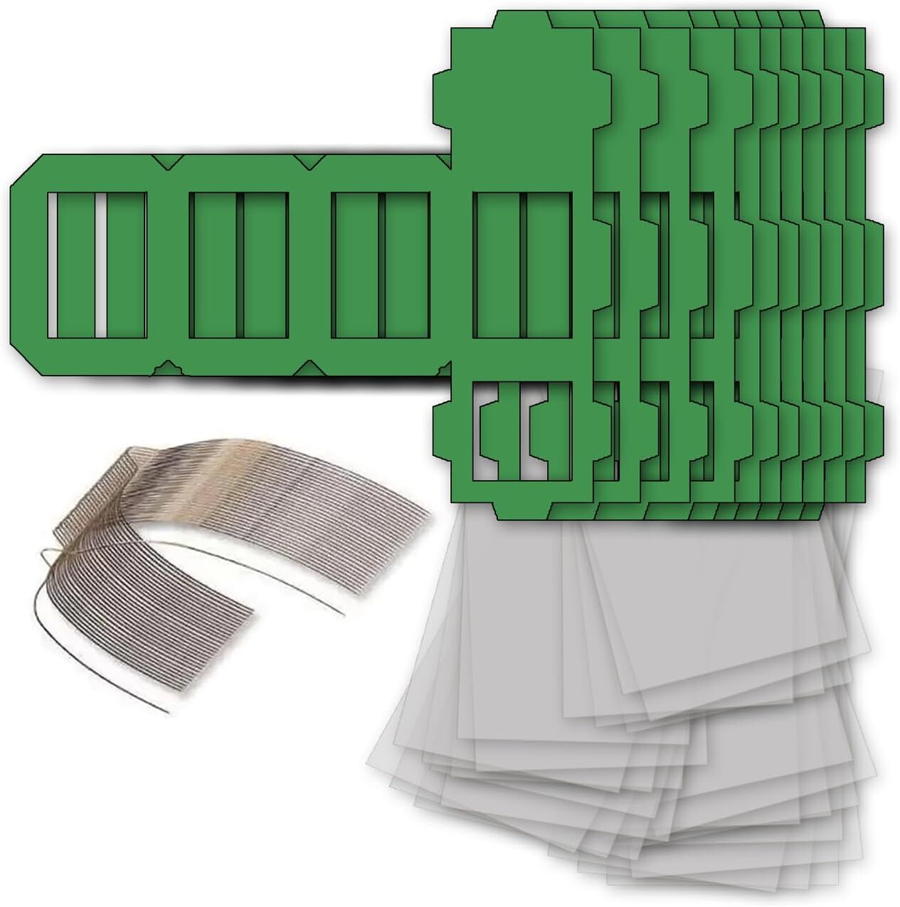 NEU Laternen Bastelset MINI Eckig Gr�n, 10 gr�ne Rohlinge, 10 B�gel, 25x Transparentpapier 15,5x37 cm