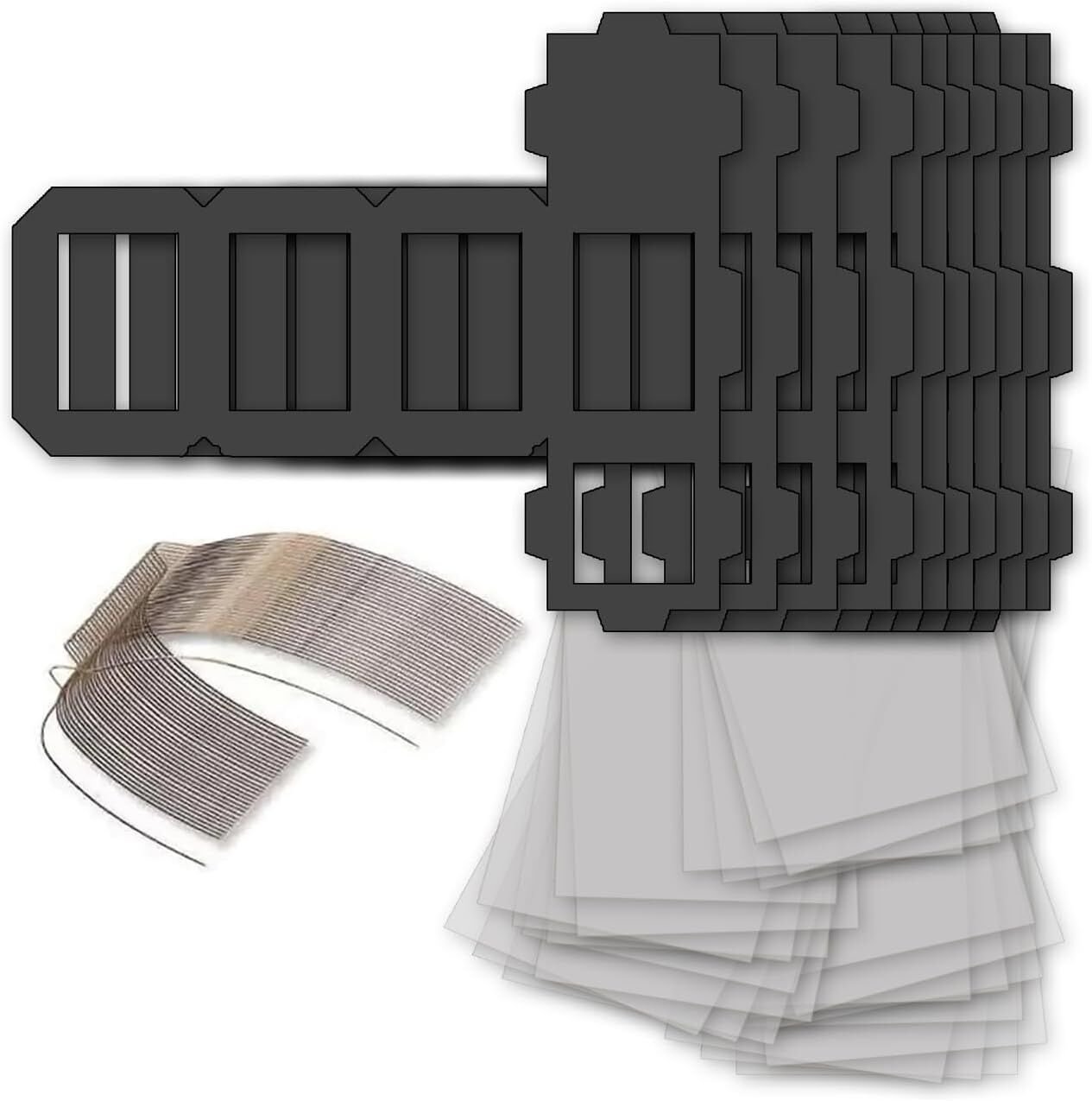 NEU Laternen Bastelset MINI Eckig Schwarz,10 schwarze Rohlinge, 10 B�gel, 25x Transparentpapier 15,5x37cm