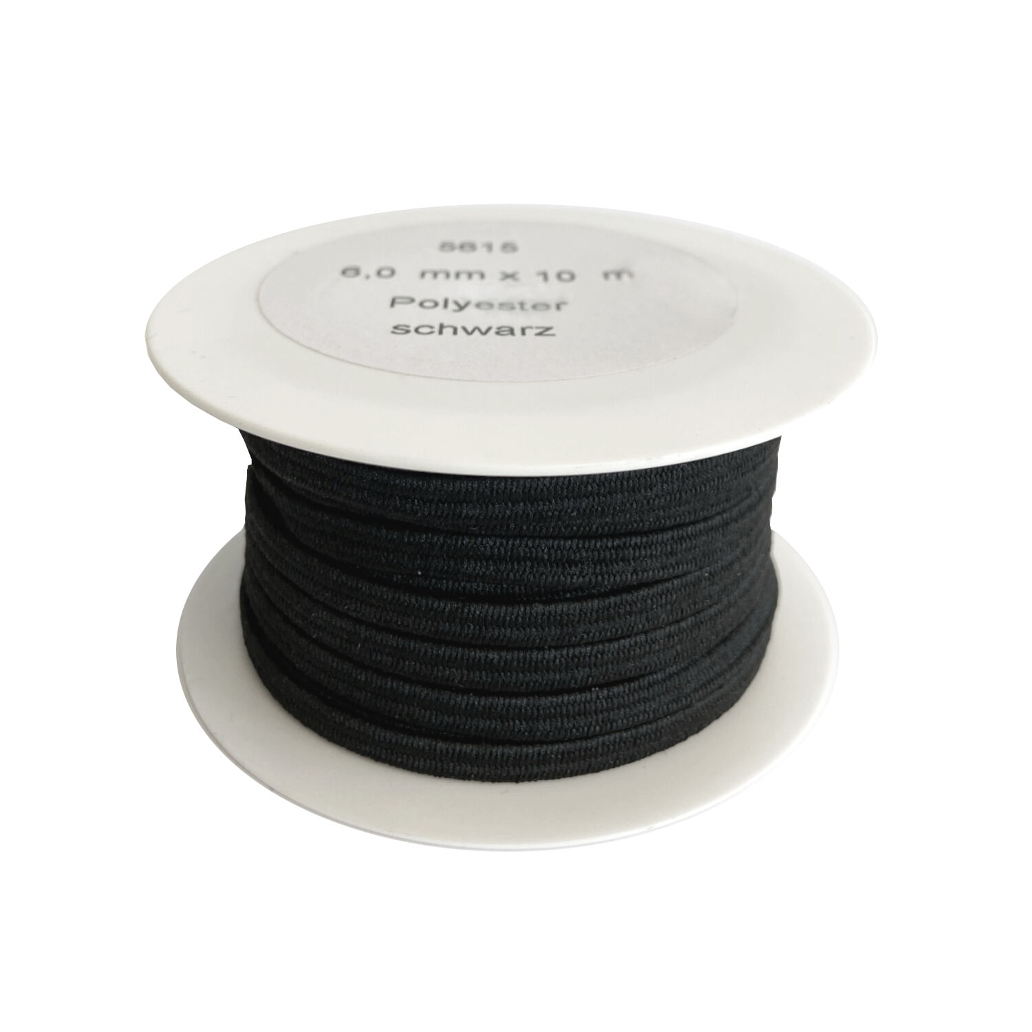 SALE Gummikordel / Elastikband, 6 mm x 10 m, Schwarz