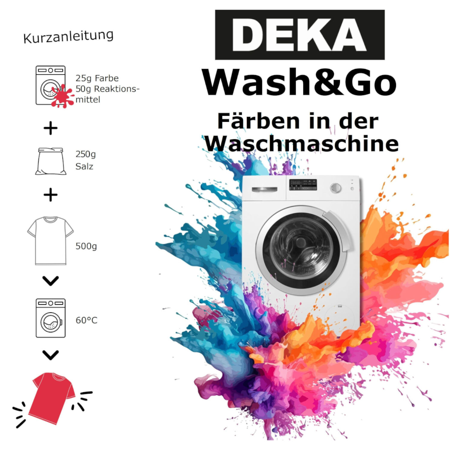 NEU DEKA Waschmaschinenfarbe Wash & Go f�r 500g Stoff, Zitron Bild 3