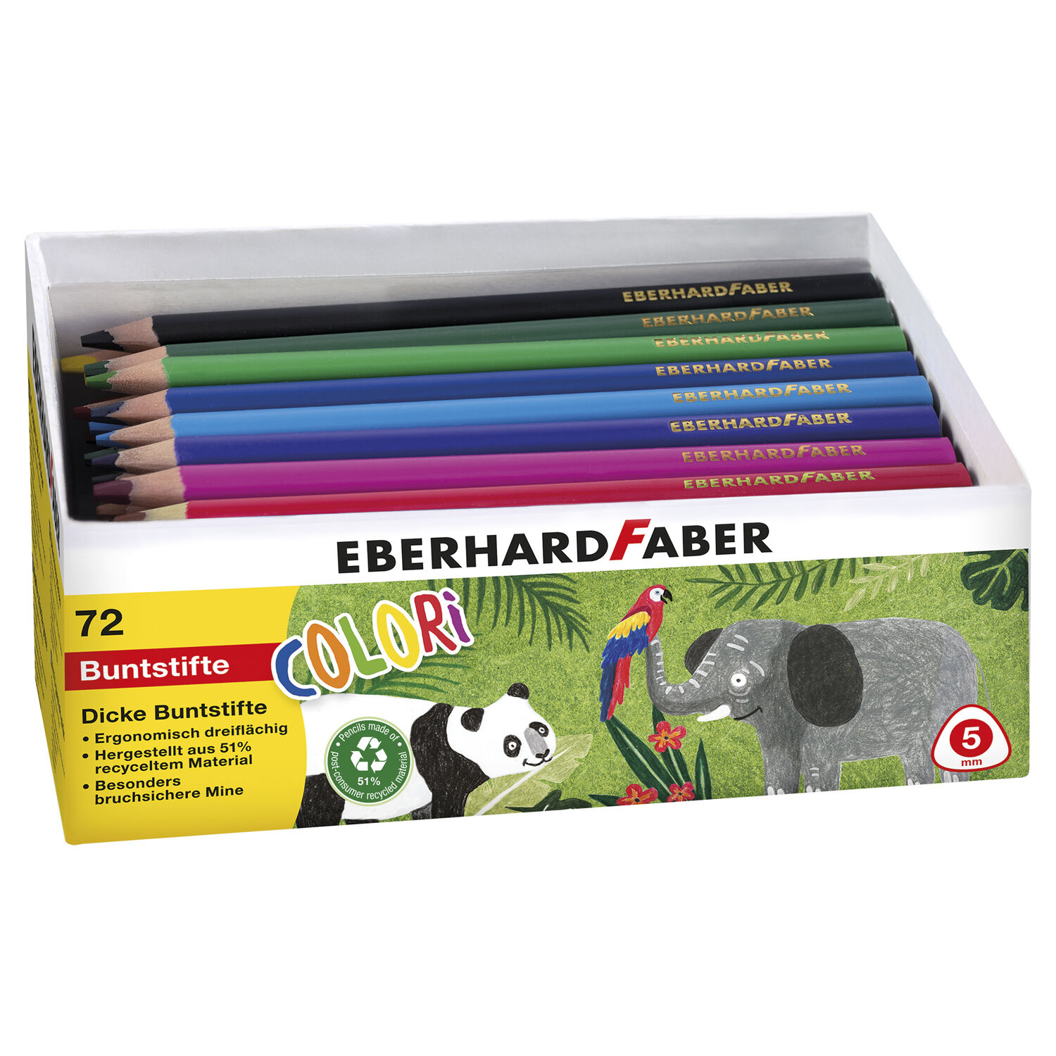 NEU EberhardFaber Kindergarten-Paket mit 72 dicken Buntstiften, dreifl�chig 5mm