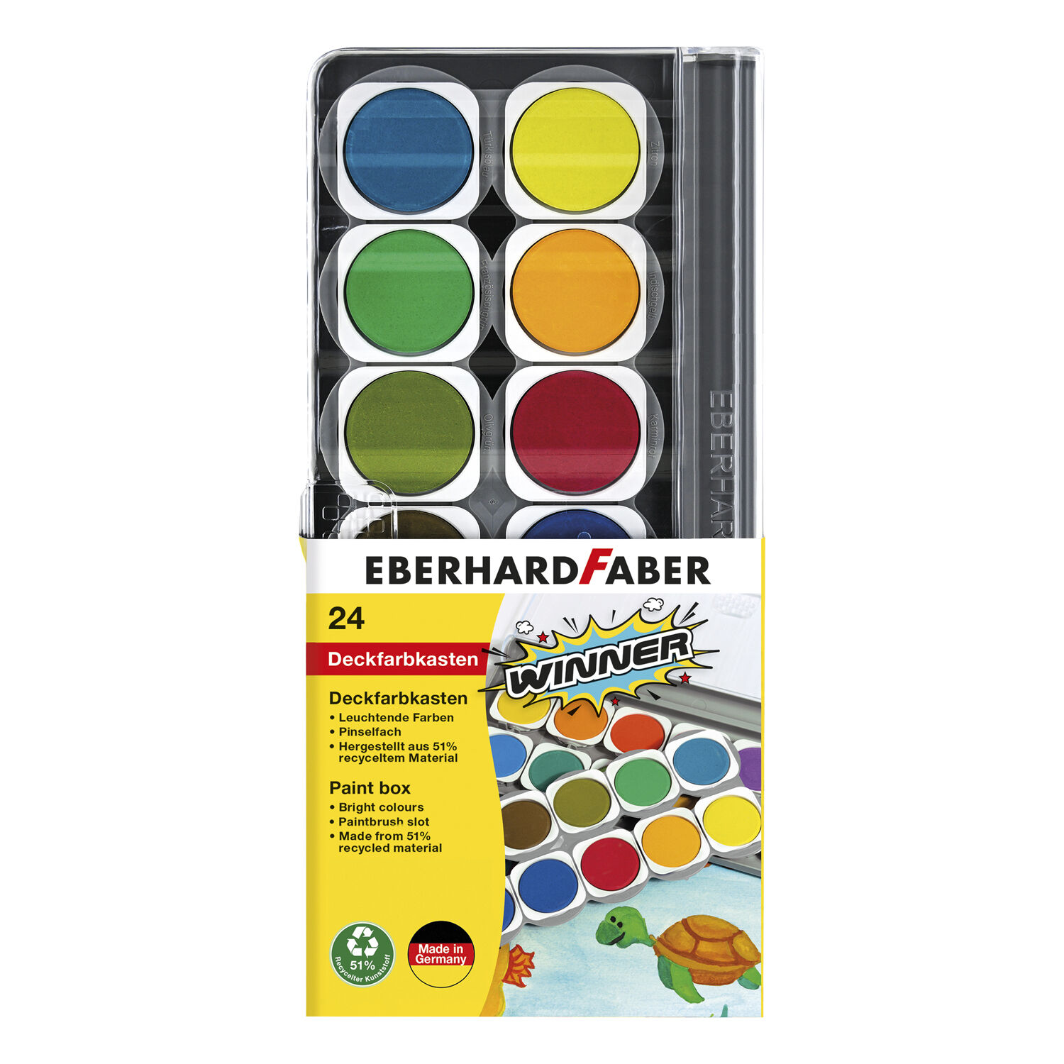 NEU Eberhard Faber Winner, 24er Deckfarbkasten inkl. Deckwei�