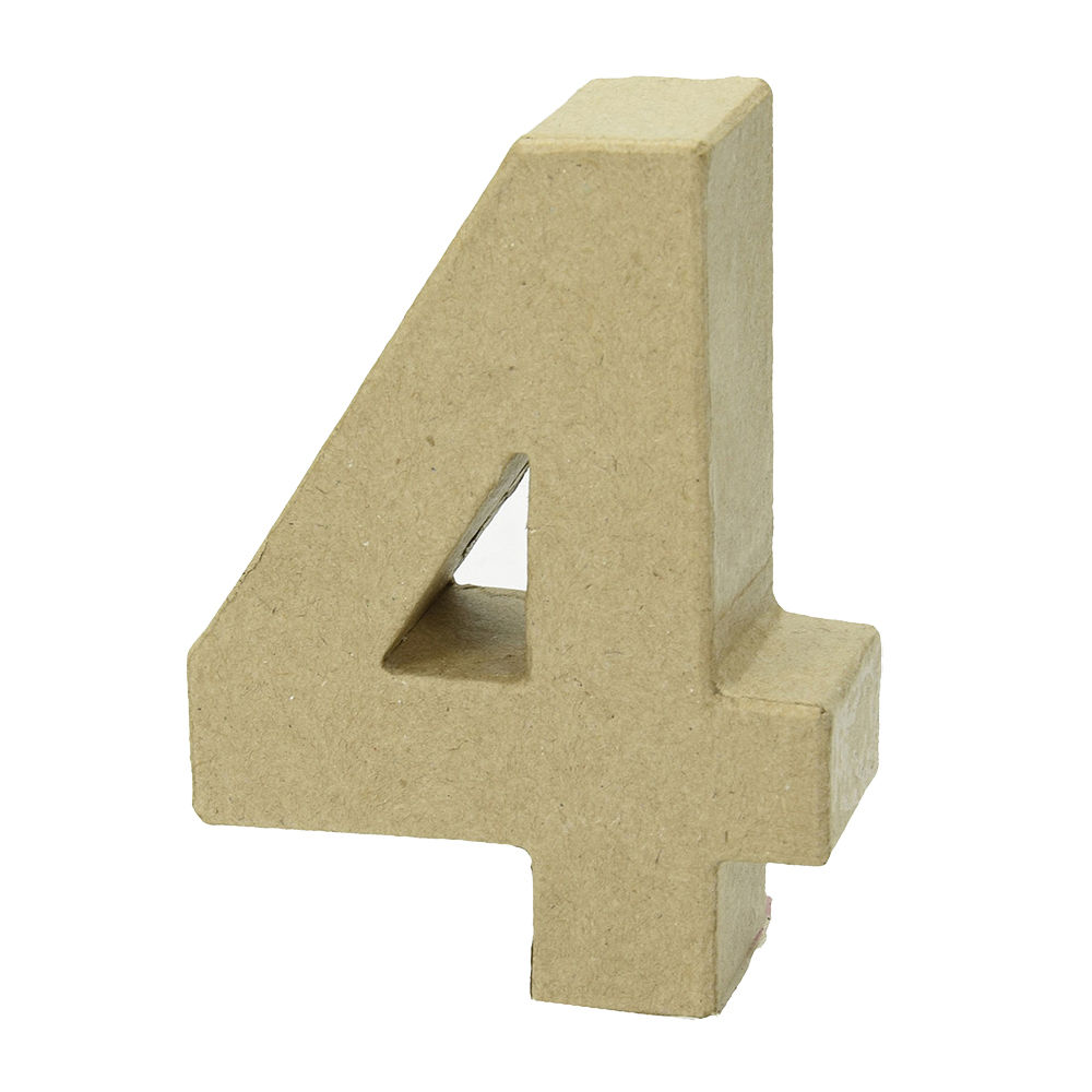 SALE Papp-Zahl, 4, H�he 10 x Breite 6,4 x Tiefe 3 cm