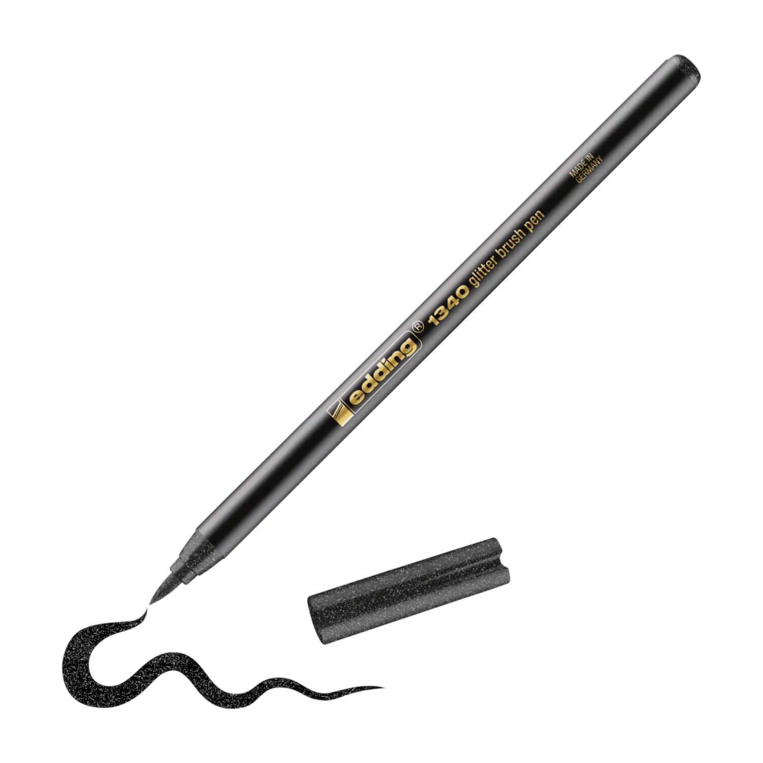 SALE Edding 1340 Pinselstift Glitzer, Schwarz