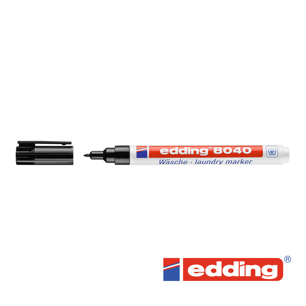 Edding 8040 W�sche-Marker / W�schestift 1mm Rundspitze, schwarz