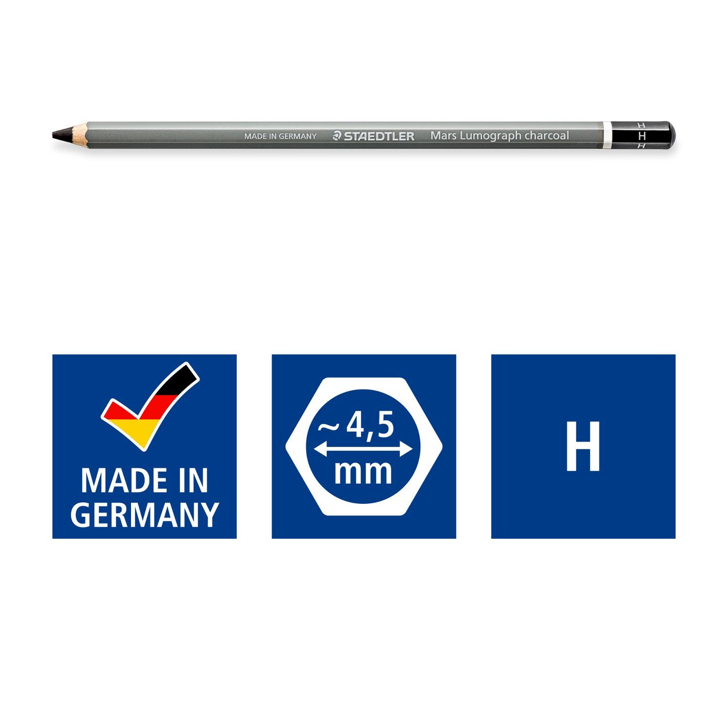 Staedtler Kohlestift, Mars Lumograph charcoal 100C, 1 St�ck, H (hard) Bild 4