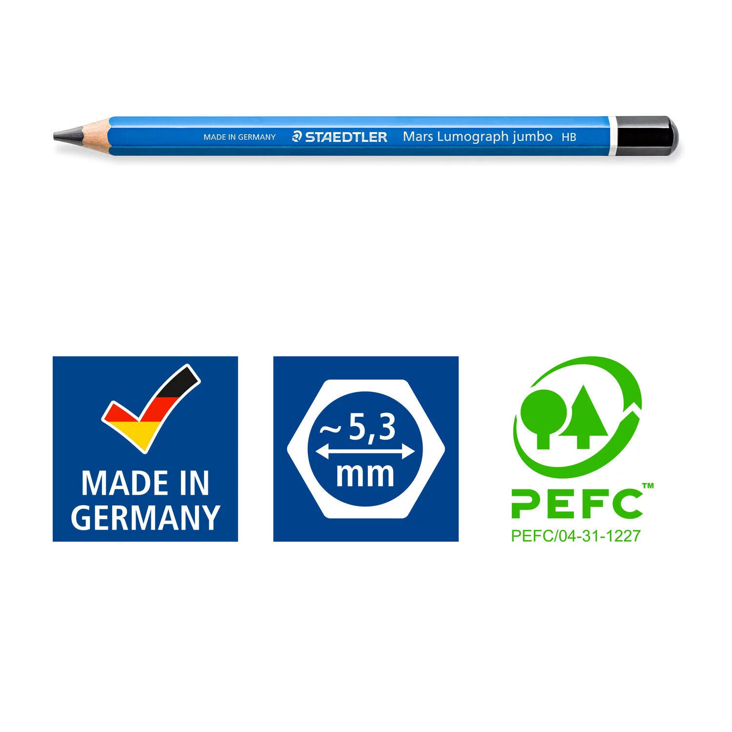 NEU Zeichenset mit 5 Zeichenbleistiften Staedtler Mars Lumograph Jumbo 100J in sortierten H�rtegraden Bild 4