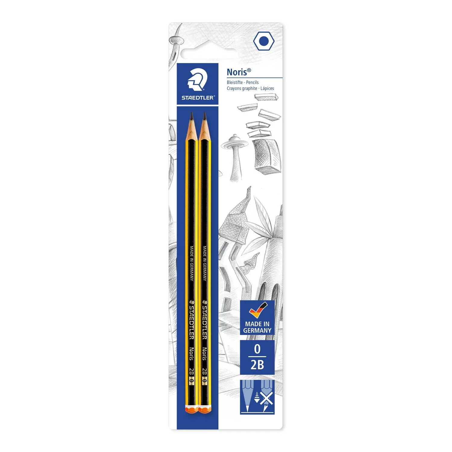 NEU 2 Bleistifte Noris 120, Mine: 2mm, H�rte: 2B
