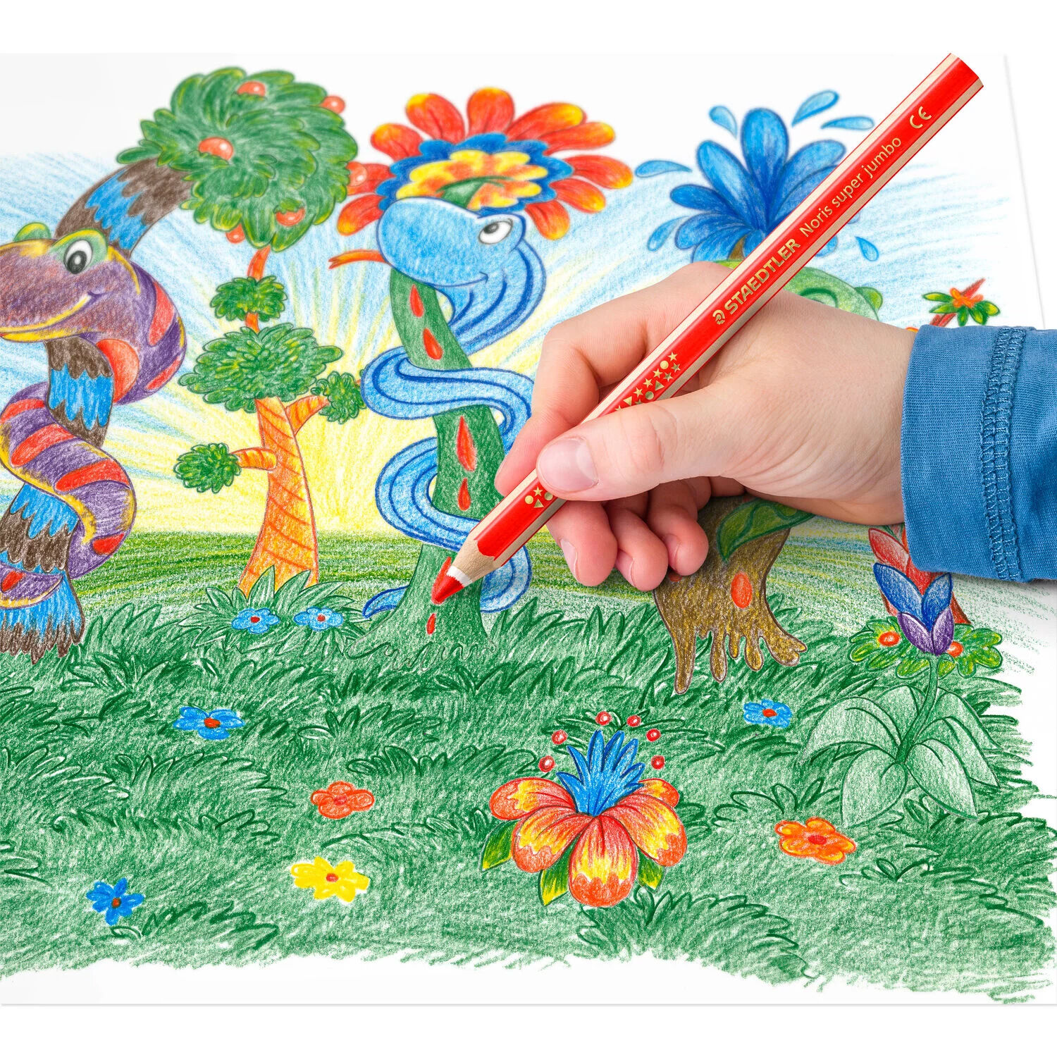 NEU Kartonetui mit 10 Buntstiften Noris Super Jumbo in sortierten Farben, Mine: 6mm Bild 3
