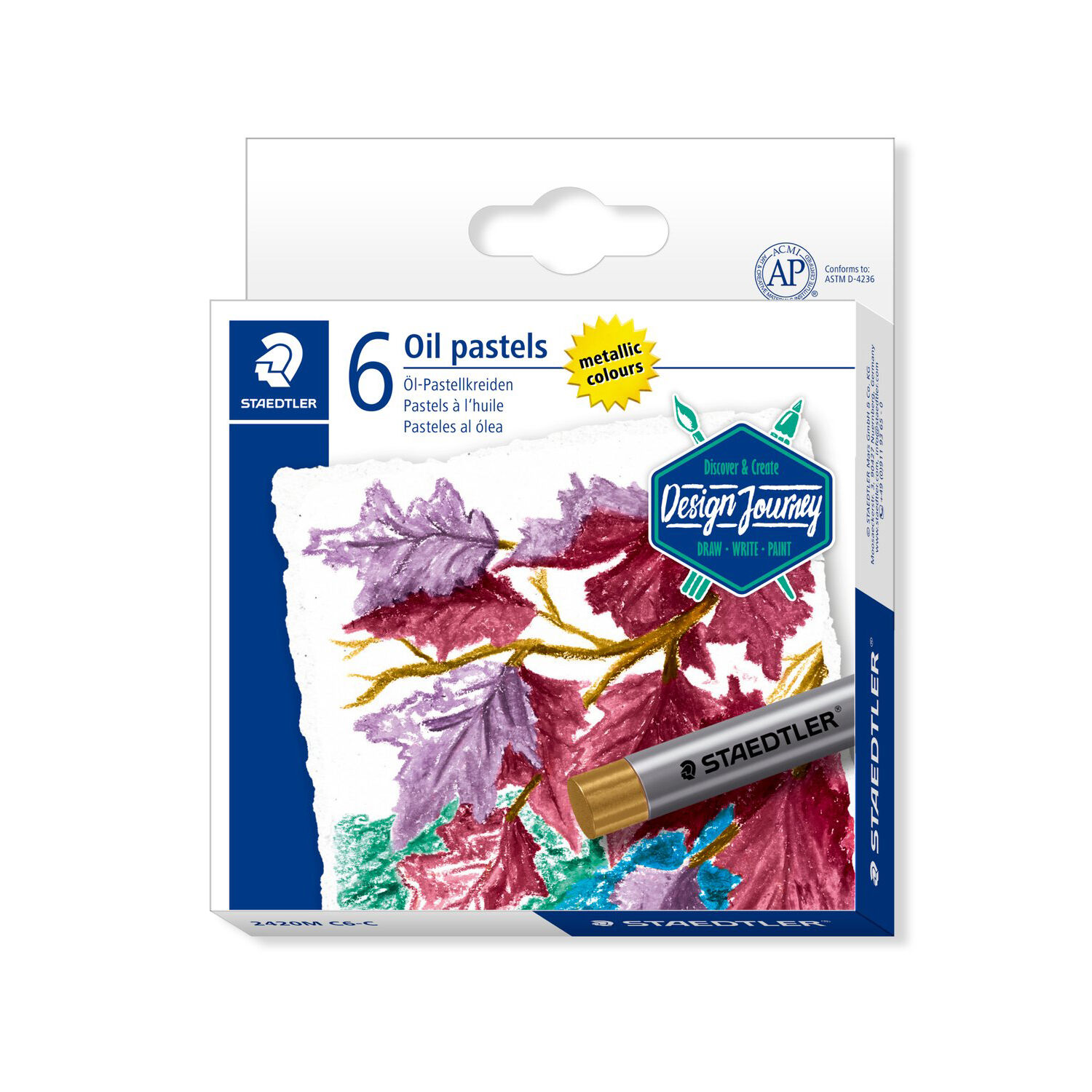 Staedtler �lpastellkreiden Set, 6 sortierte Metallic Farbt�ne