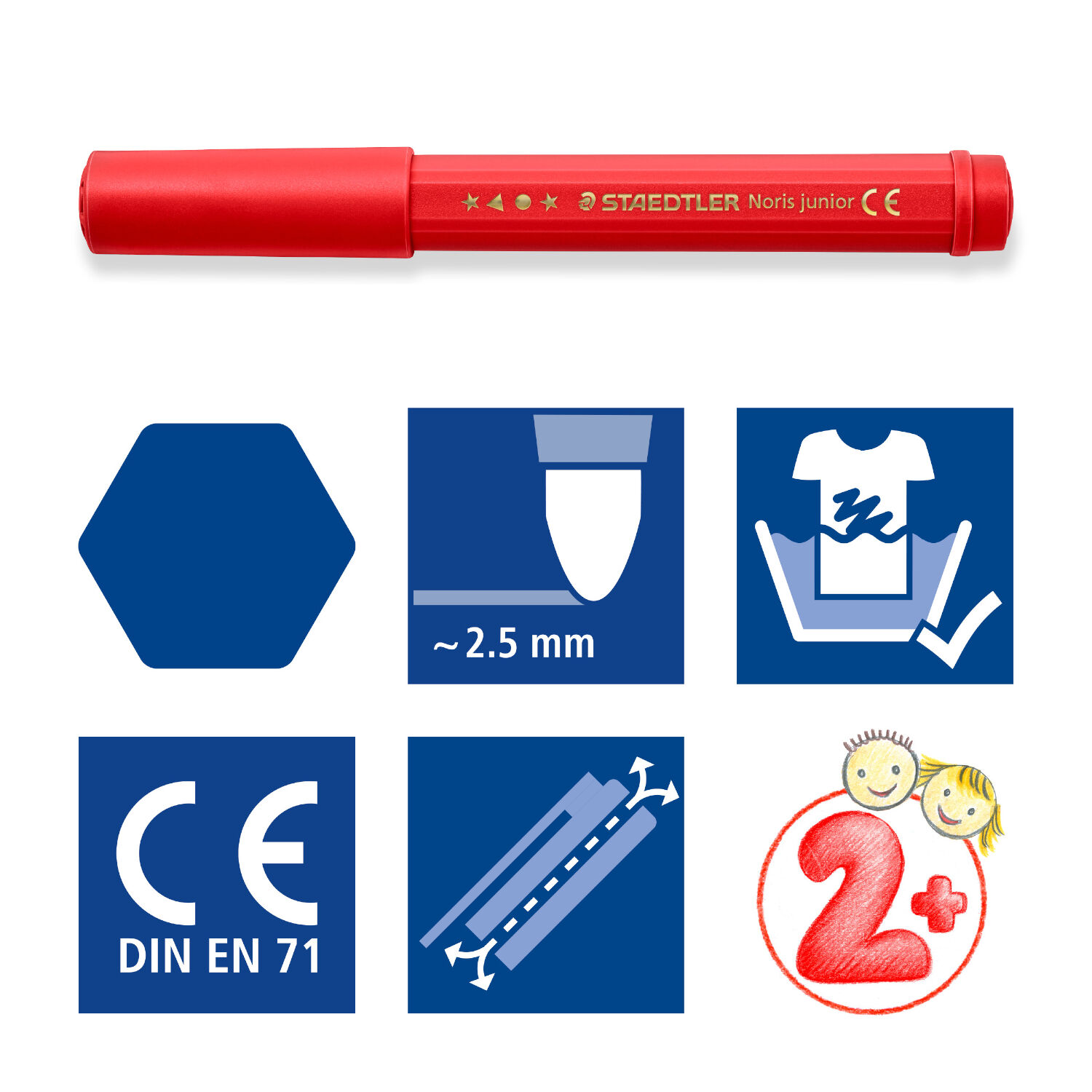NEU Filzstifte / Fasermaler, Noris Junior, 12 St�ck sortiert Bild 4