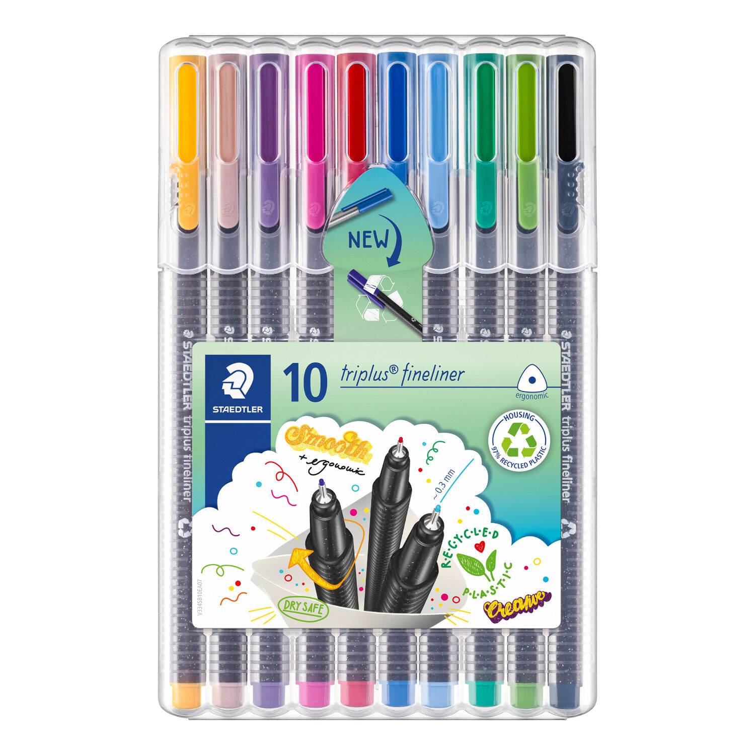 Staedtler Fineliner triplus Set ME TIME, 10 Farben sortiert