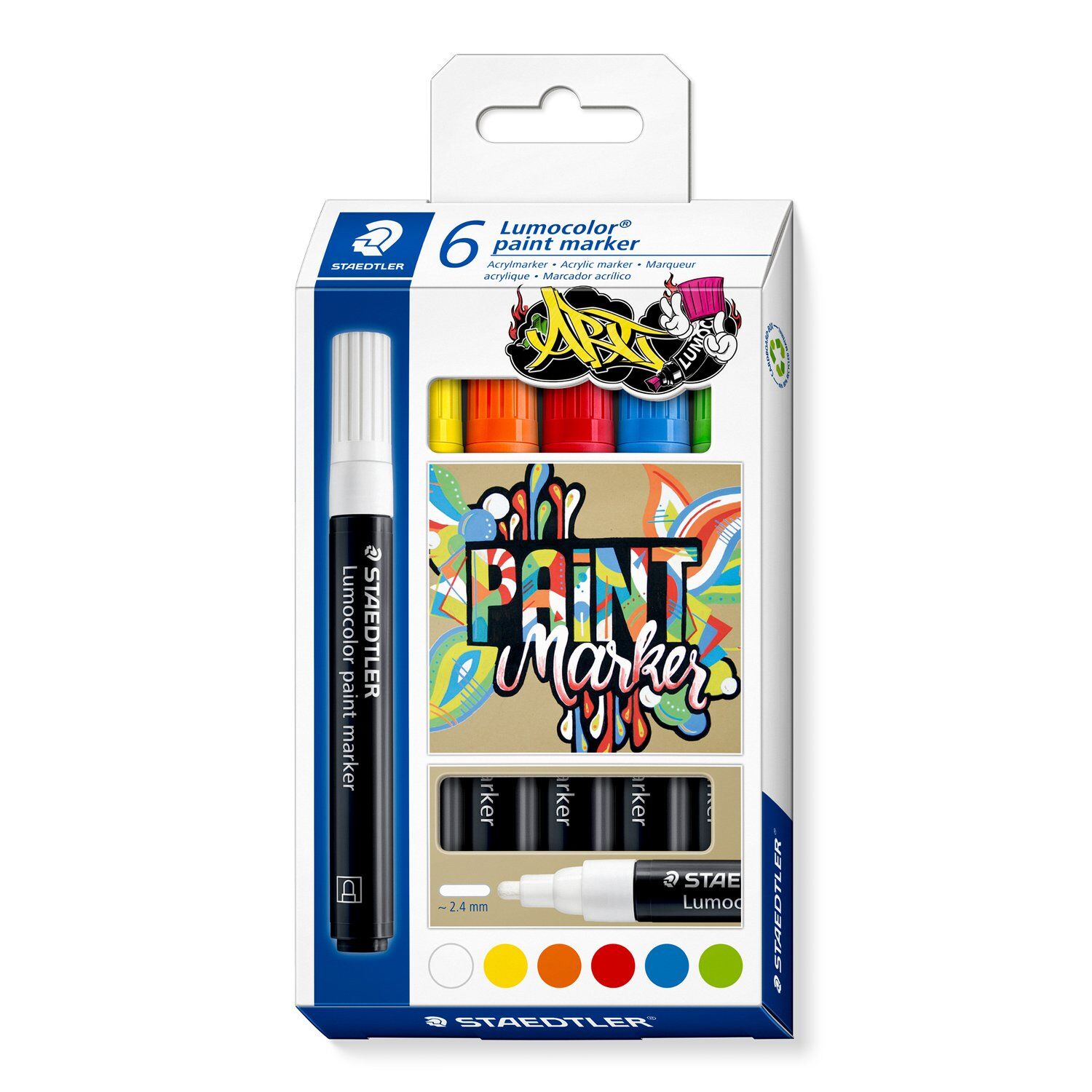 Staedtler Acrylmarker Lumocolor, 6 St�ck sortiert